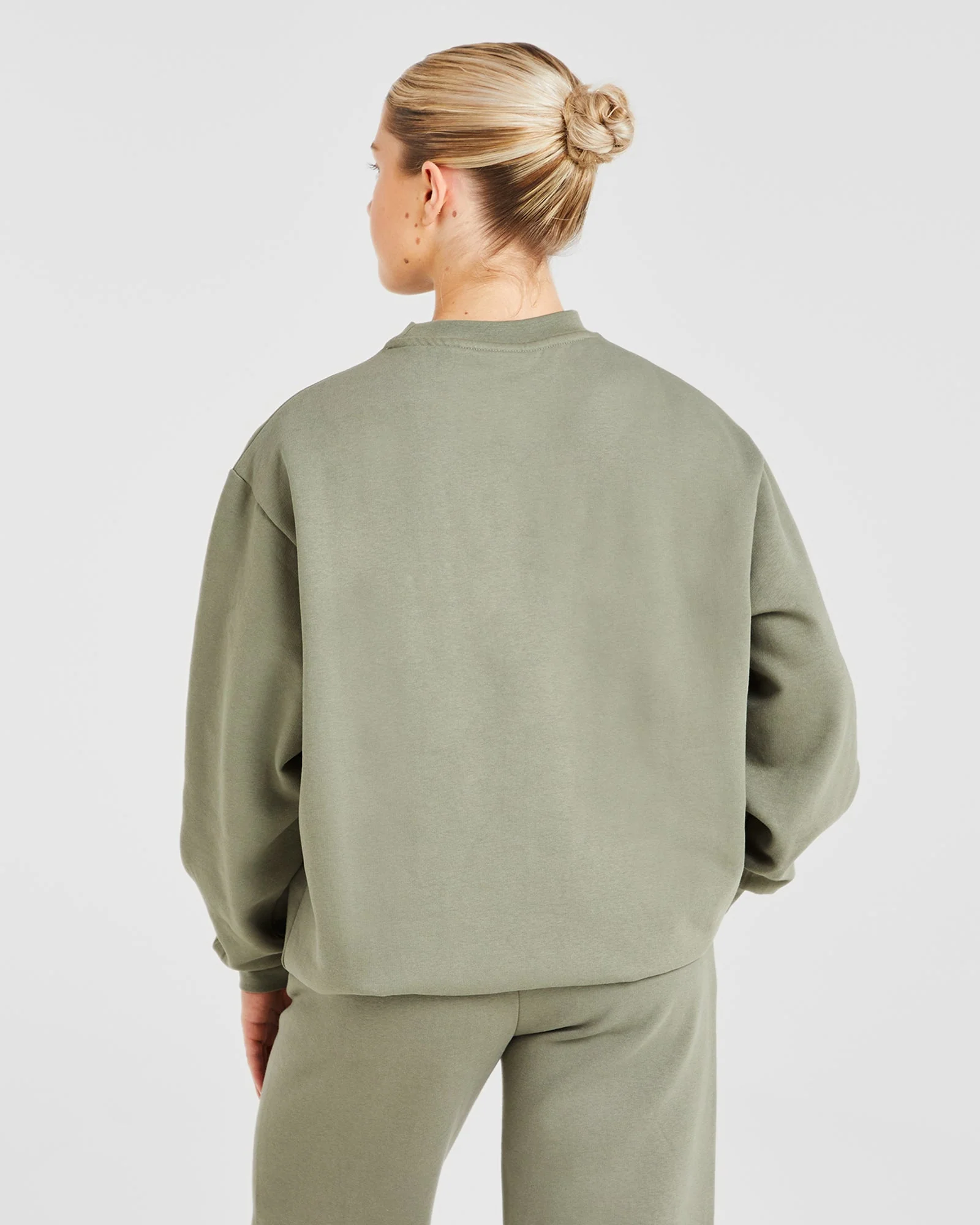Varsity Graphic Oversized Sweatshirt - Muted Olive - Image 2