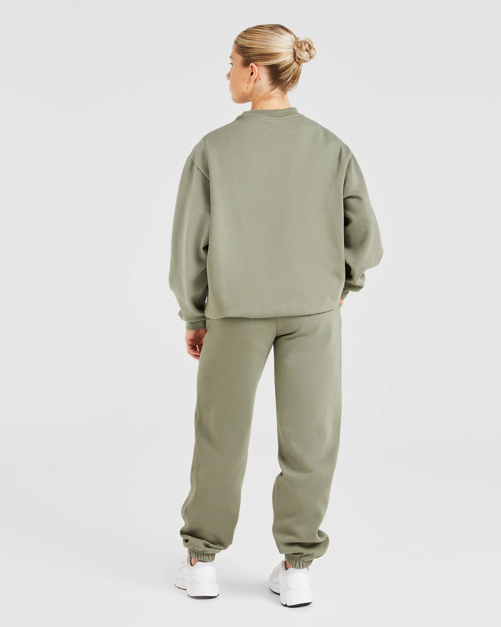 Varsity Graphic Oversized Sweatshirt - Muted Olive - Image 4