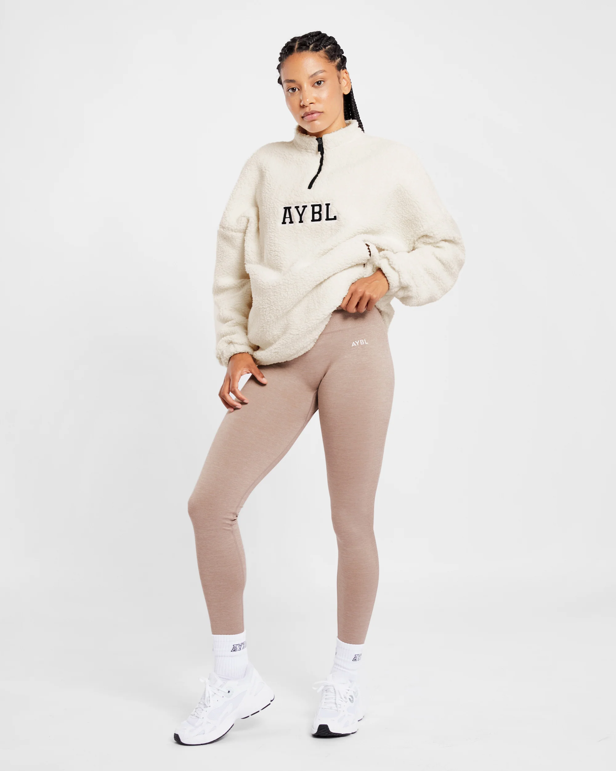 Varsity Oversized Fleece - Cream - Image 3