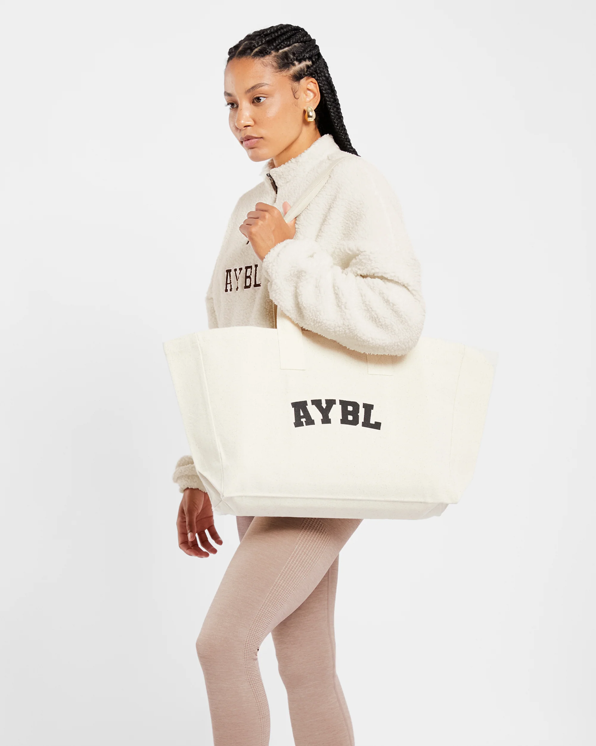 Varsity Oversized Fleece - Cream - Image 7
