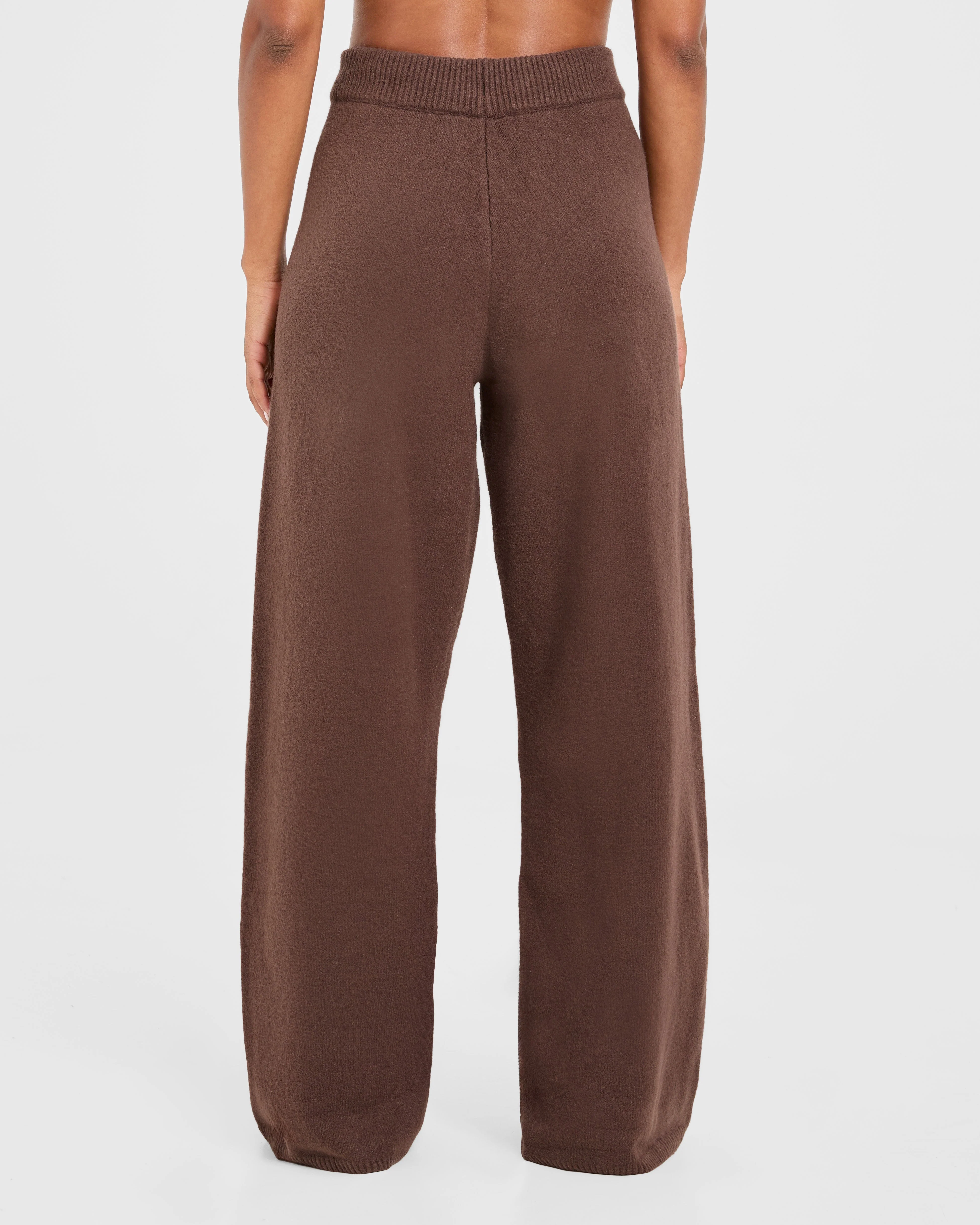 Varsity Oversized Knitted Joggers - Marron - Image 2