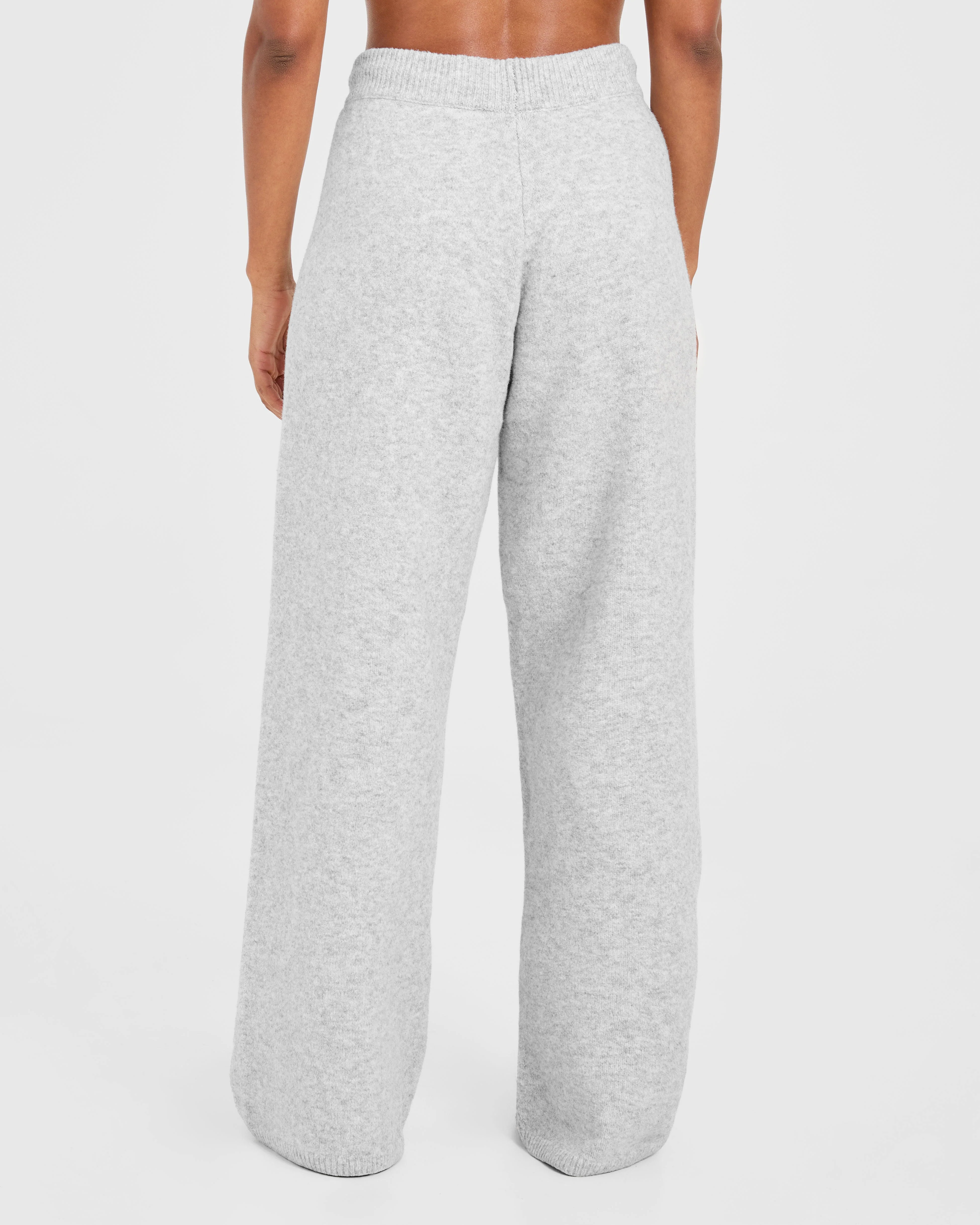 Varsity Oversized Knitted Joggers - Gris Marl - Image 2