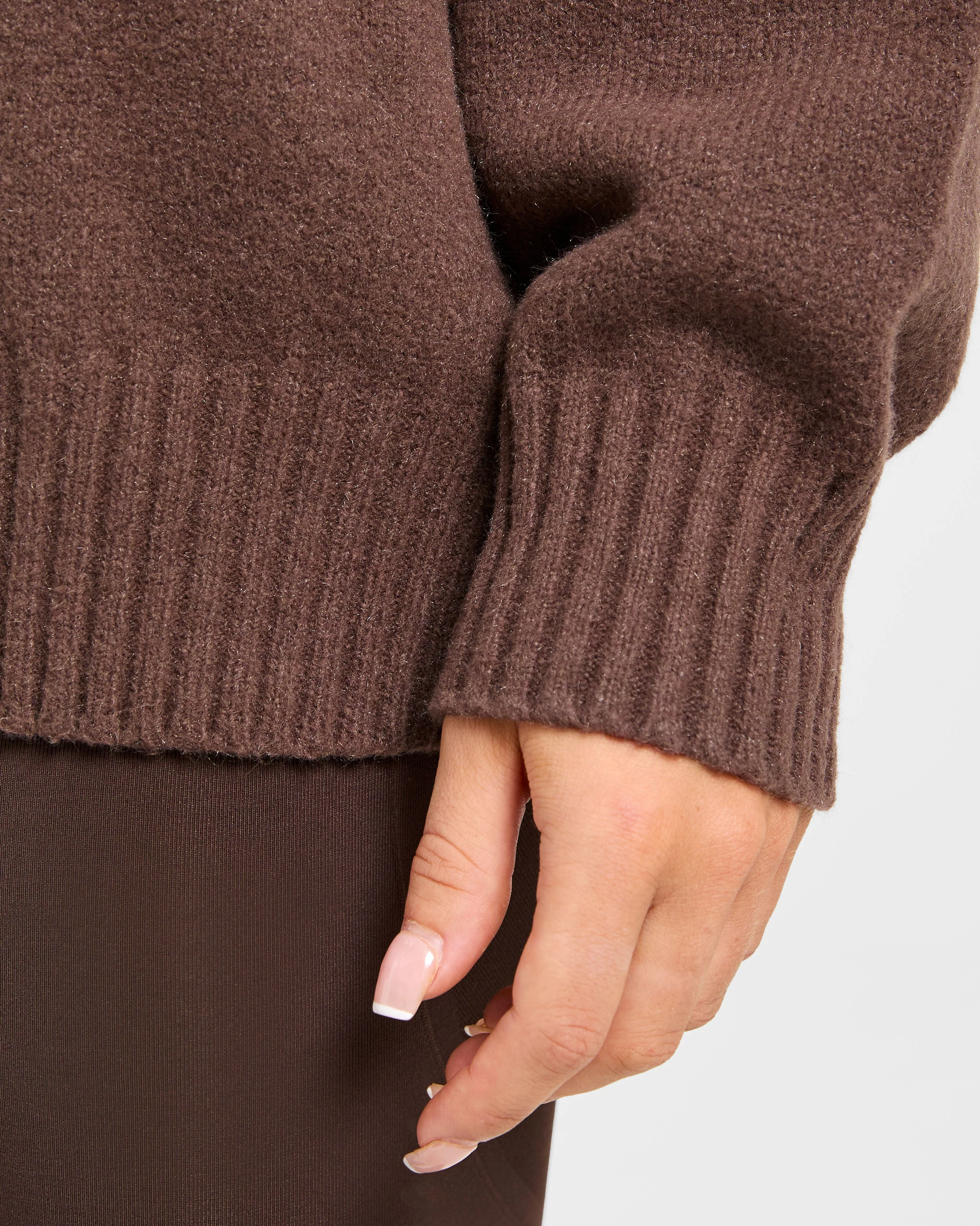 Varsity Oversized Knitted Sweater - Marron - Image 6