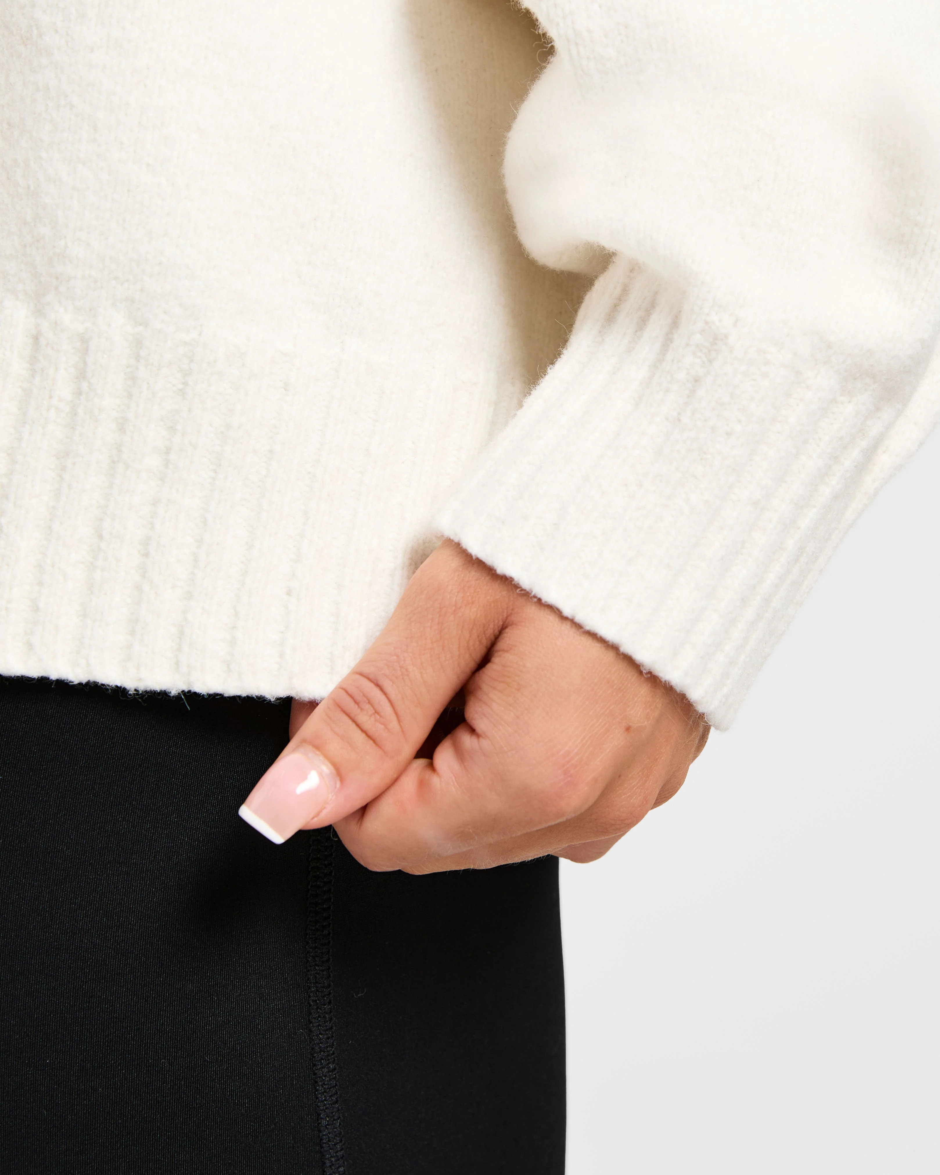 Varsity Oversized Knitted Sweater - Off Blanc - Image 6