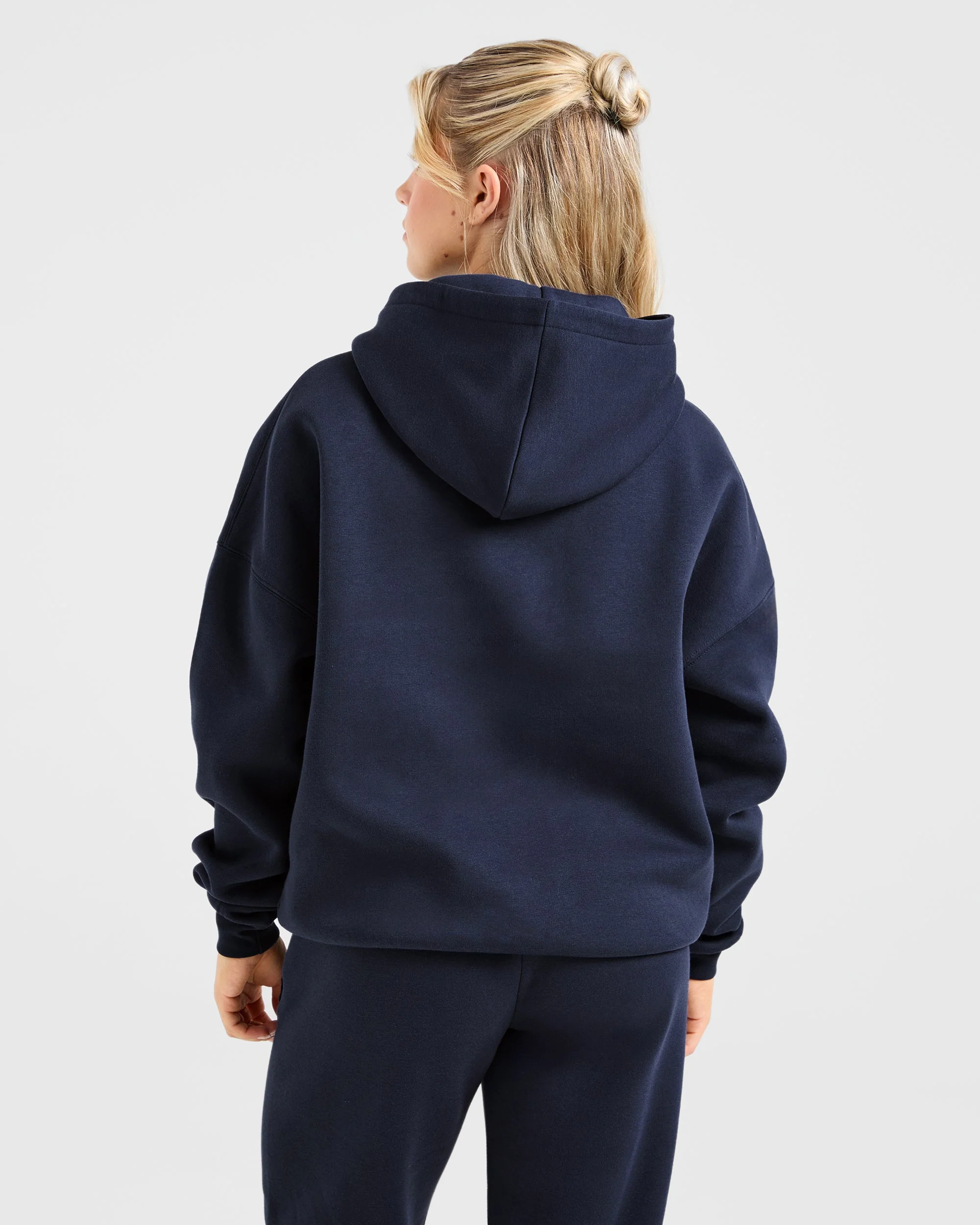 Varsity Oversized Outline Hoodie - Navy - Image 2