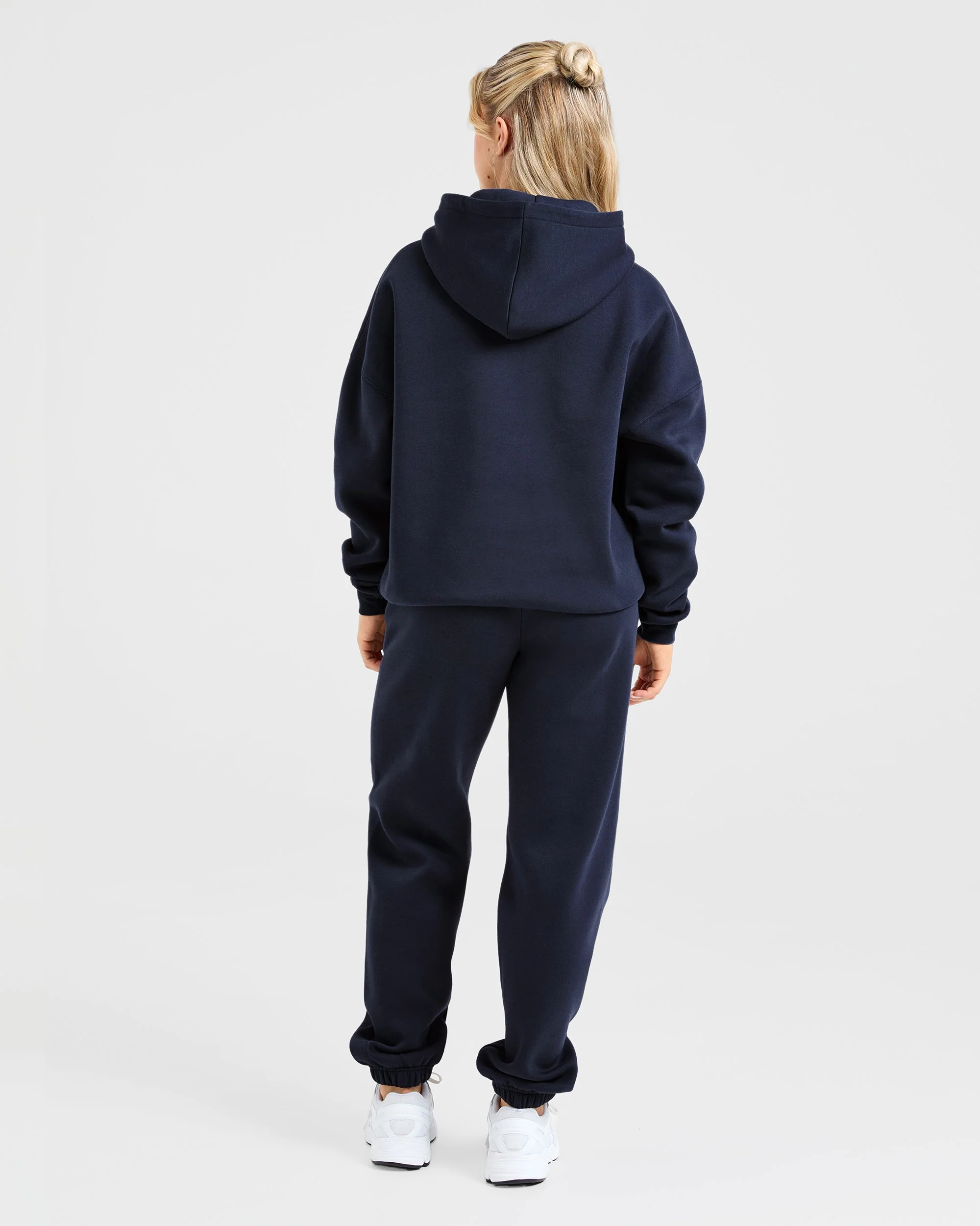 Varsity Oversized Outline Hoodie - Navy - Image 4