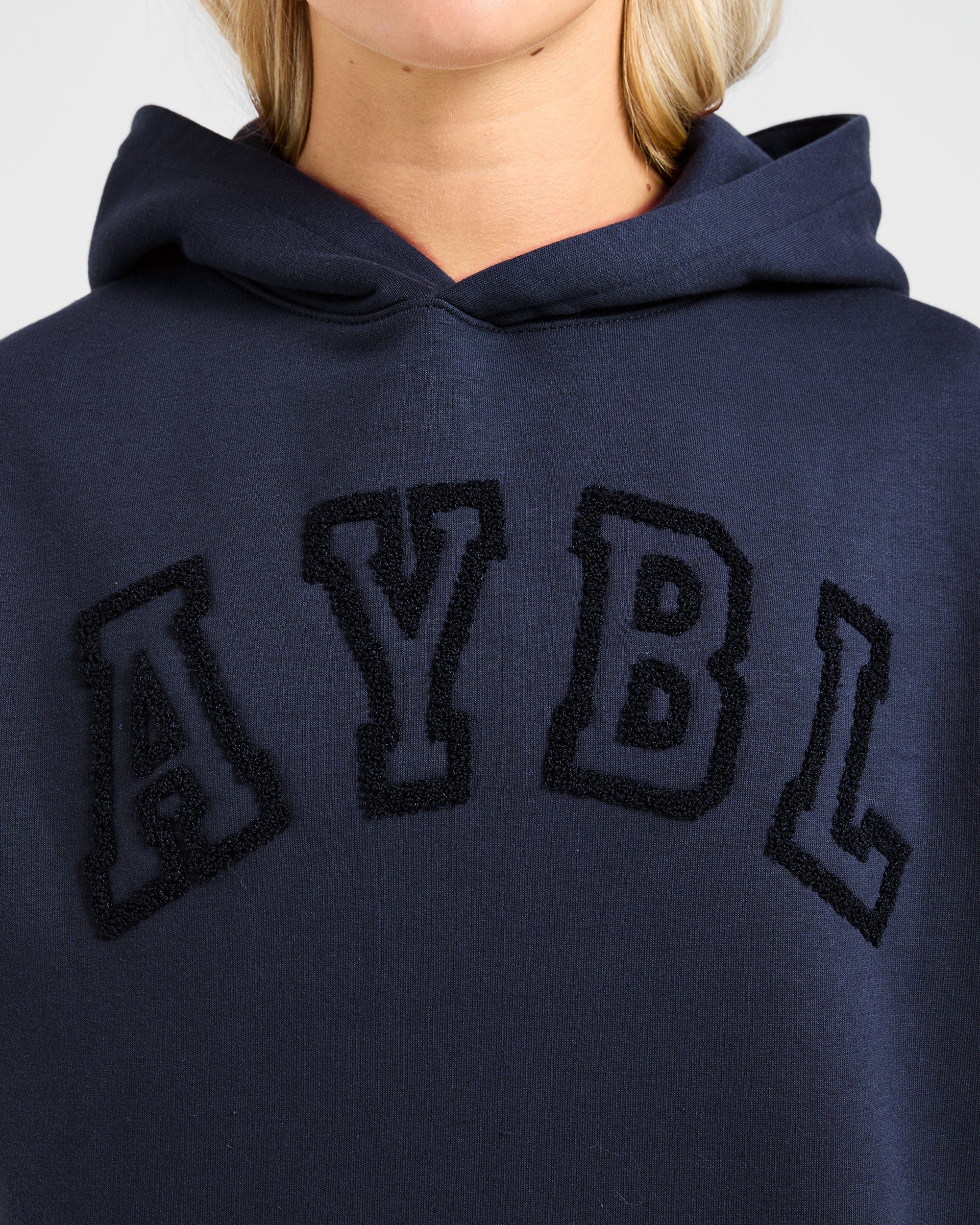 Varsity Oversized Outline Hoodie - Navy - Image 5