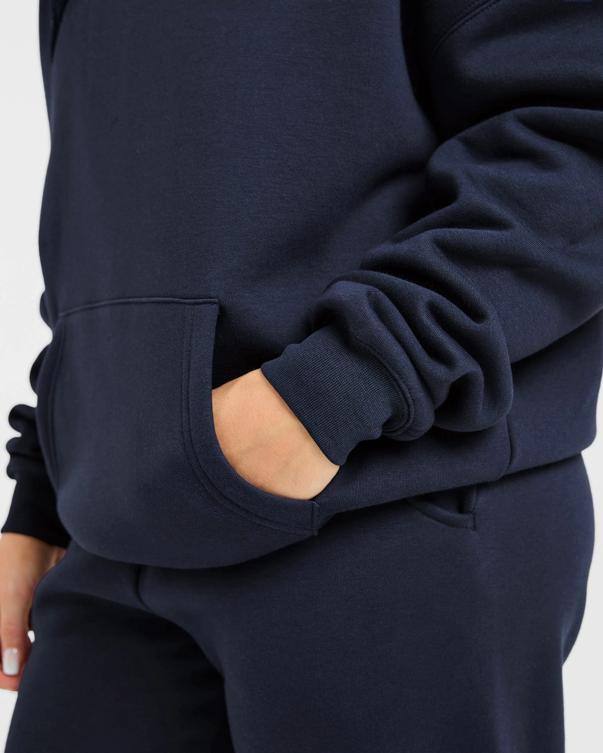 Varsity Oversized Outline Hoodie - Navy - Image 6