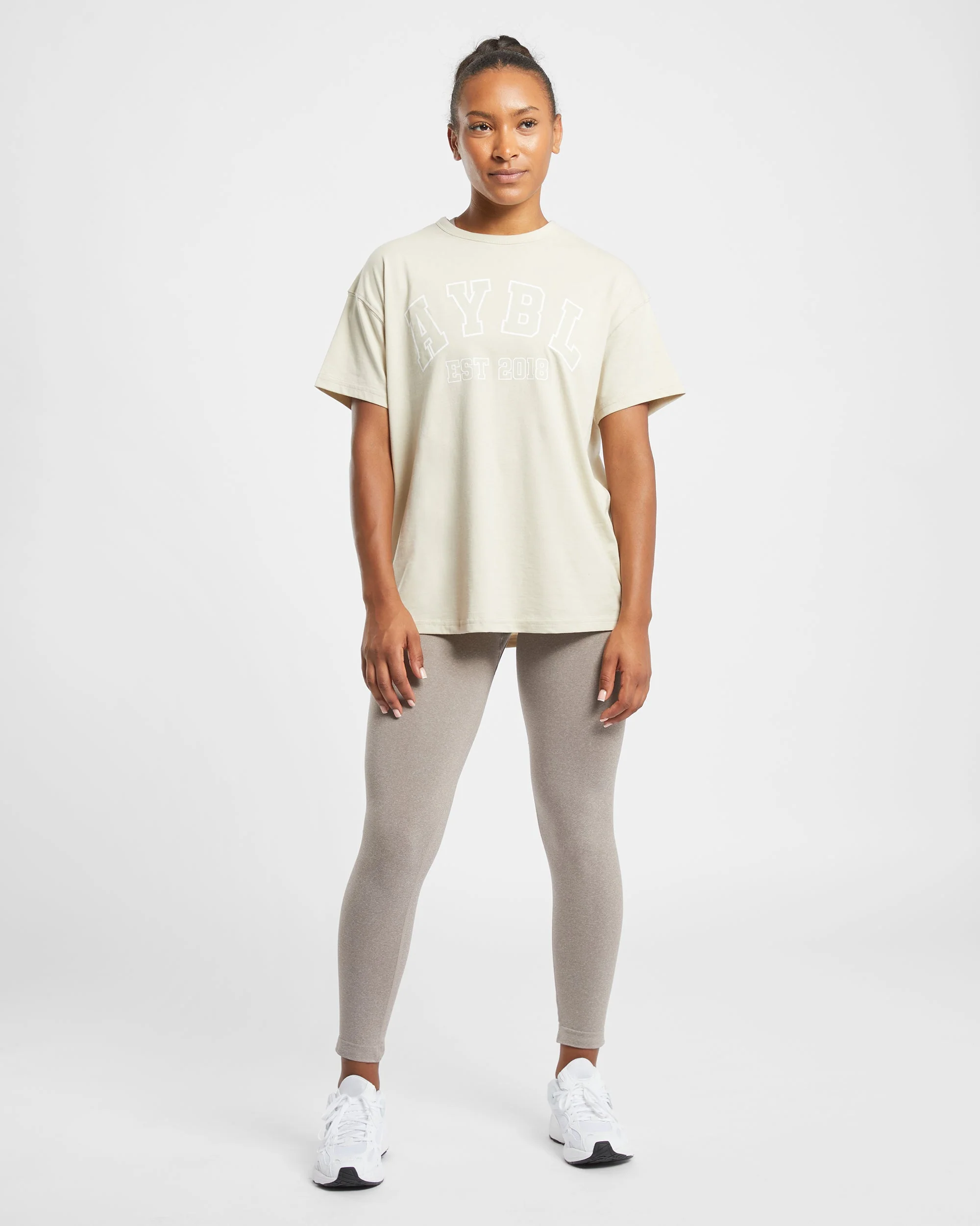 Varsity Oversized T Shirt - Beige - Image 11