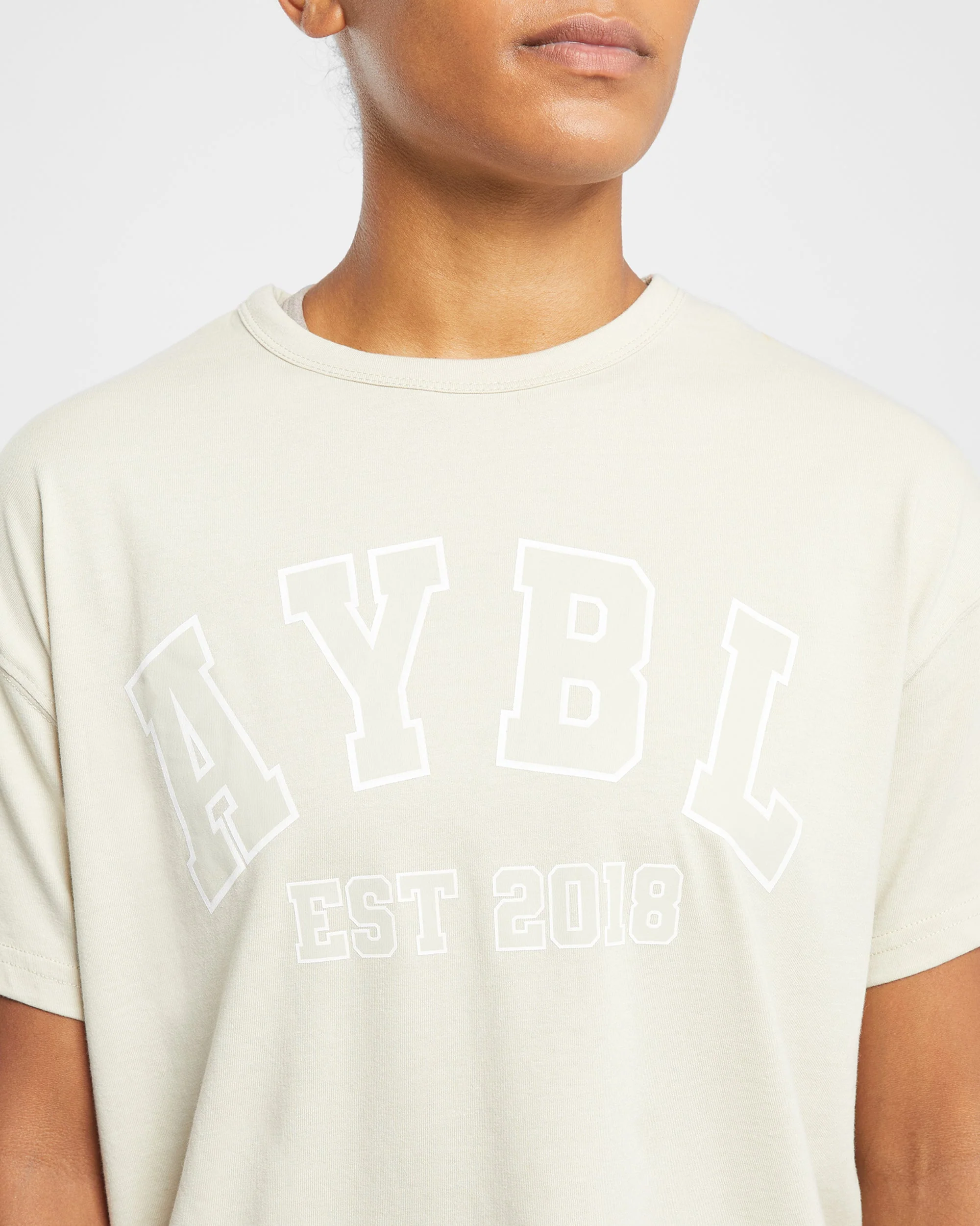 Varsity Oversized T Shirt - Beige - Image 13