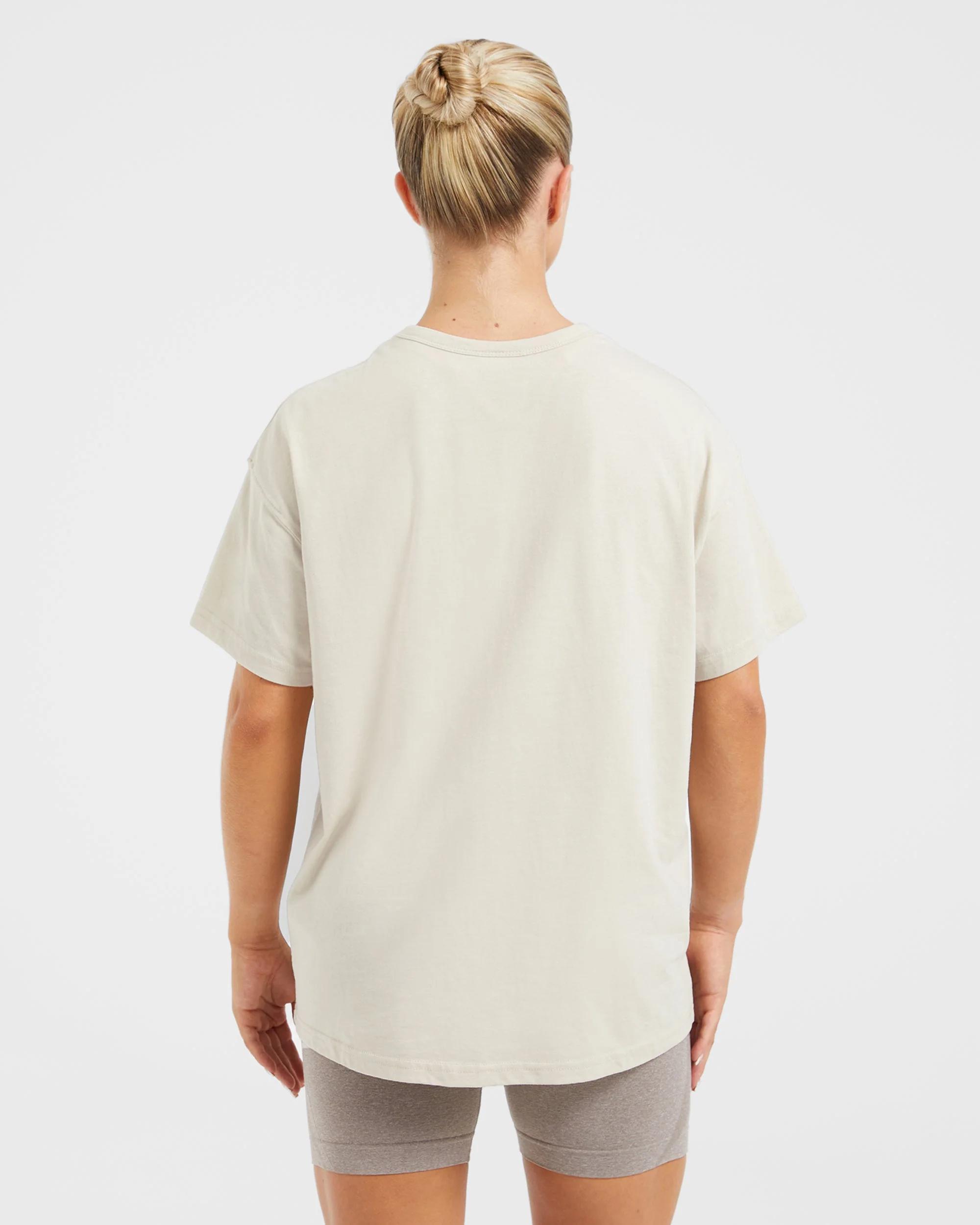 Varsity Oversized T Shirt - Beige - Image 2