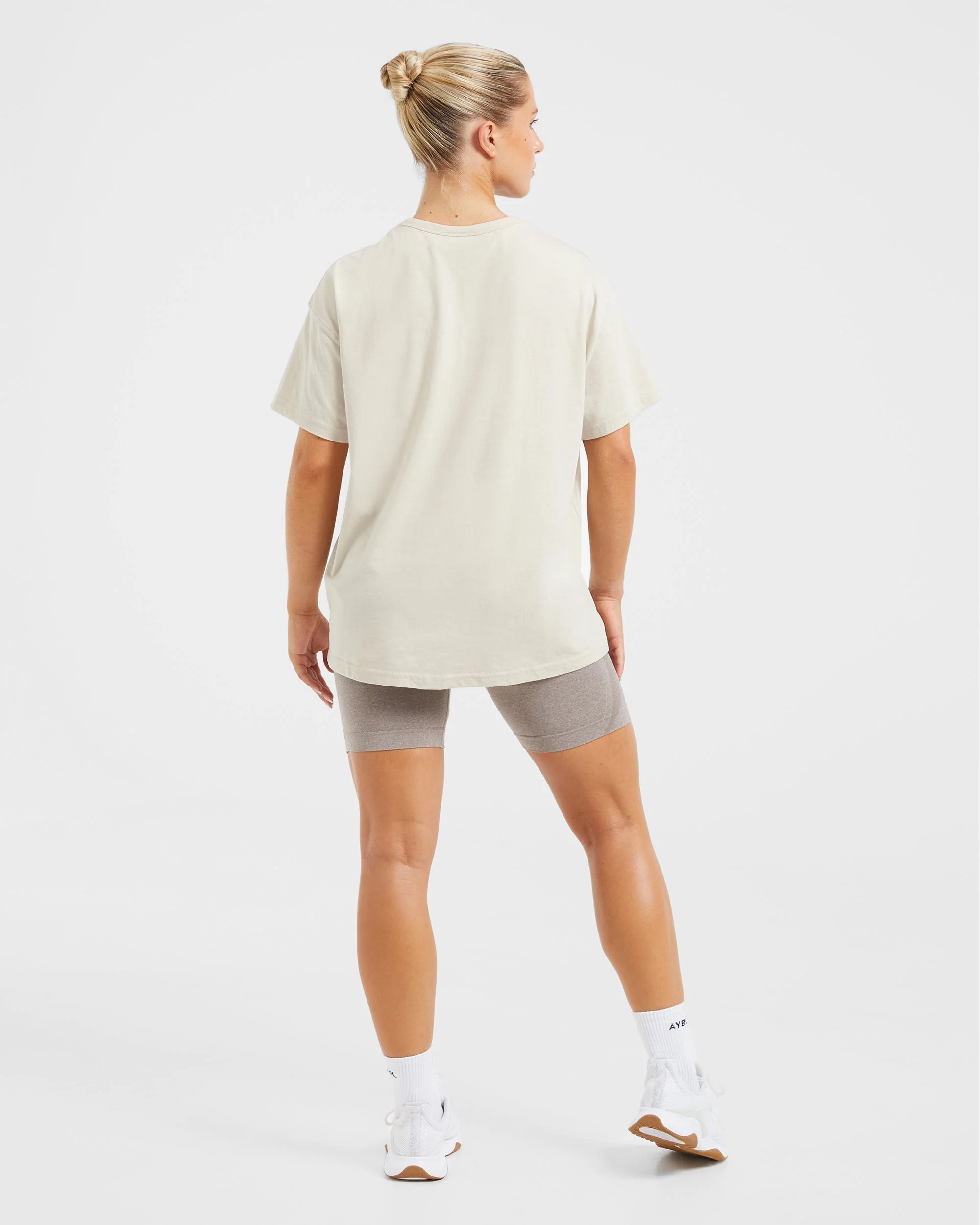 Varsity Oversized T Shirt - Beige - Image 4