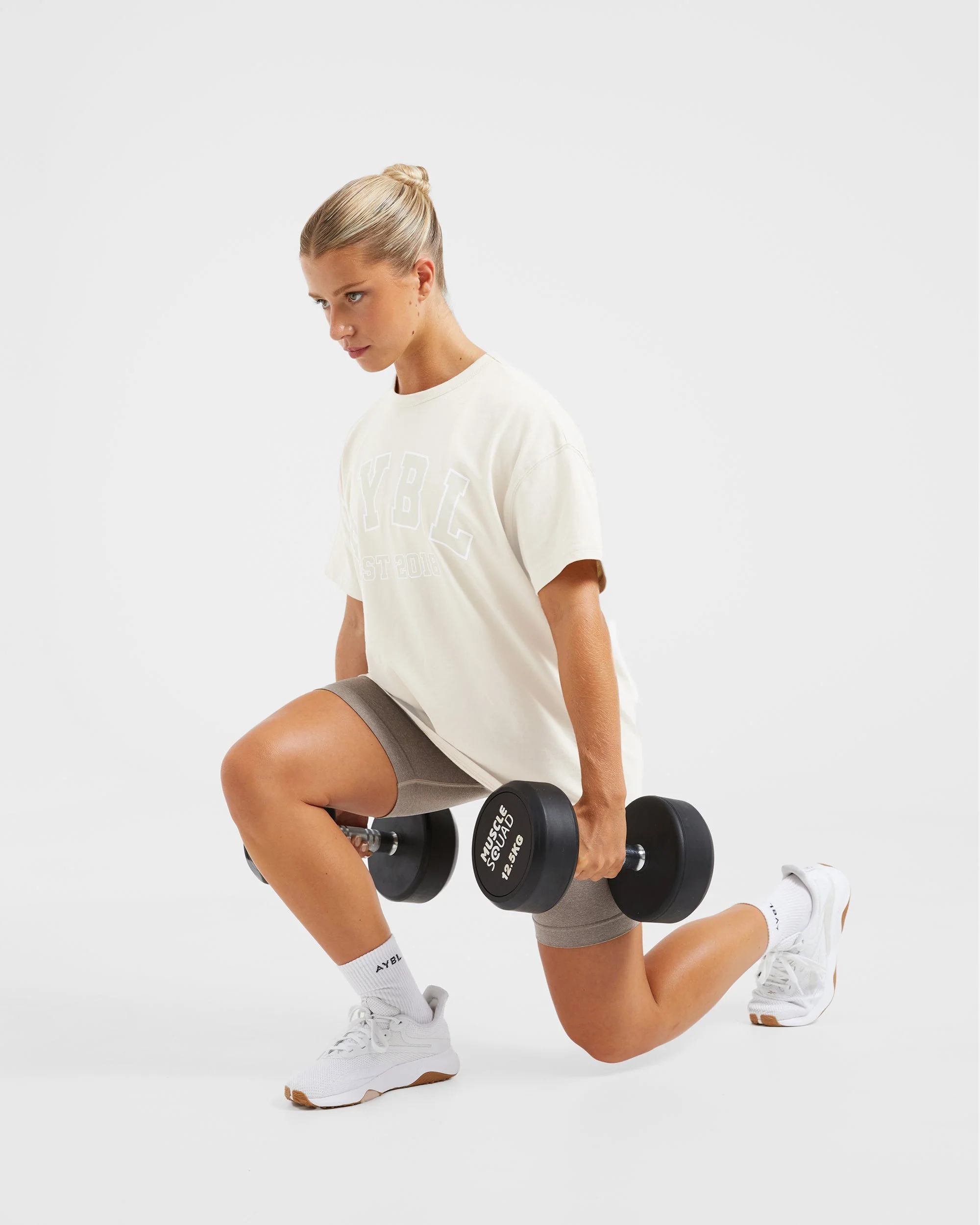 Varsity Oversized T Shirt - Beige - Image 8