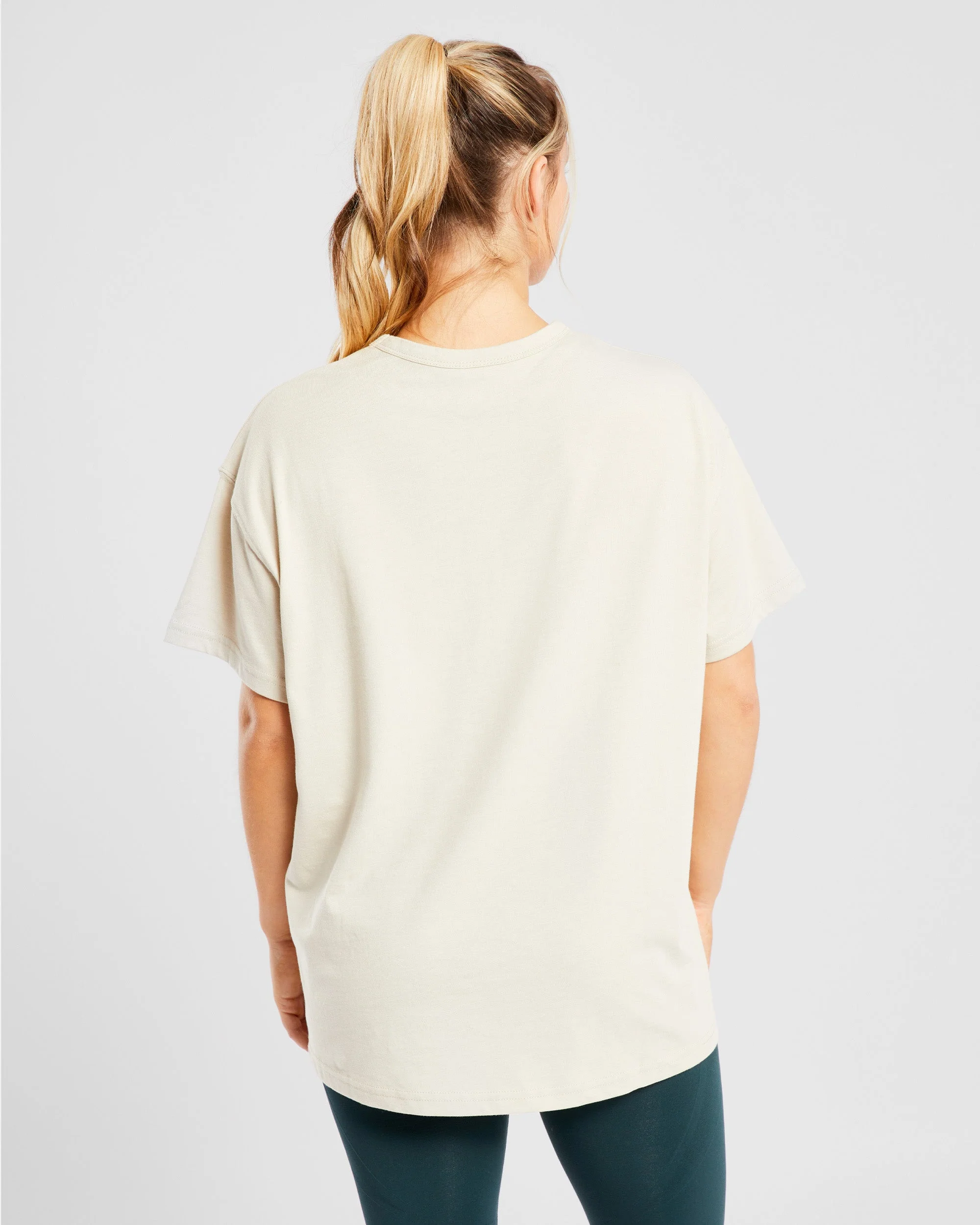 Varsity Oversized T Shirt - Beige / Khaki - Image 10