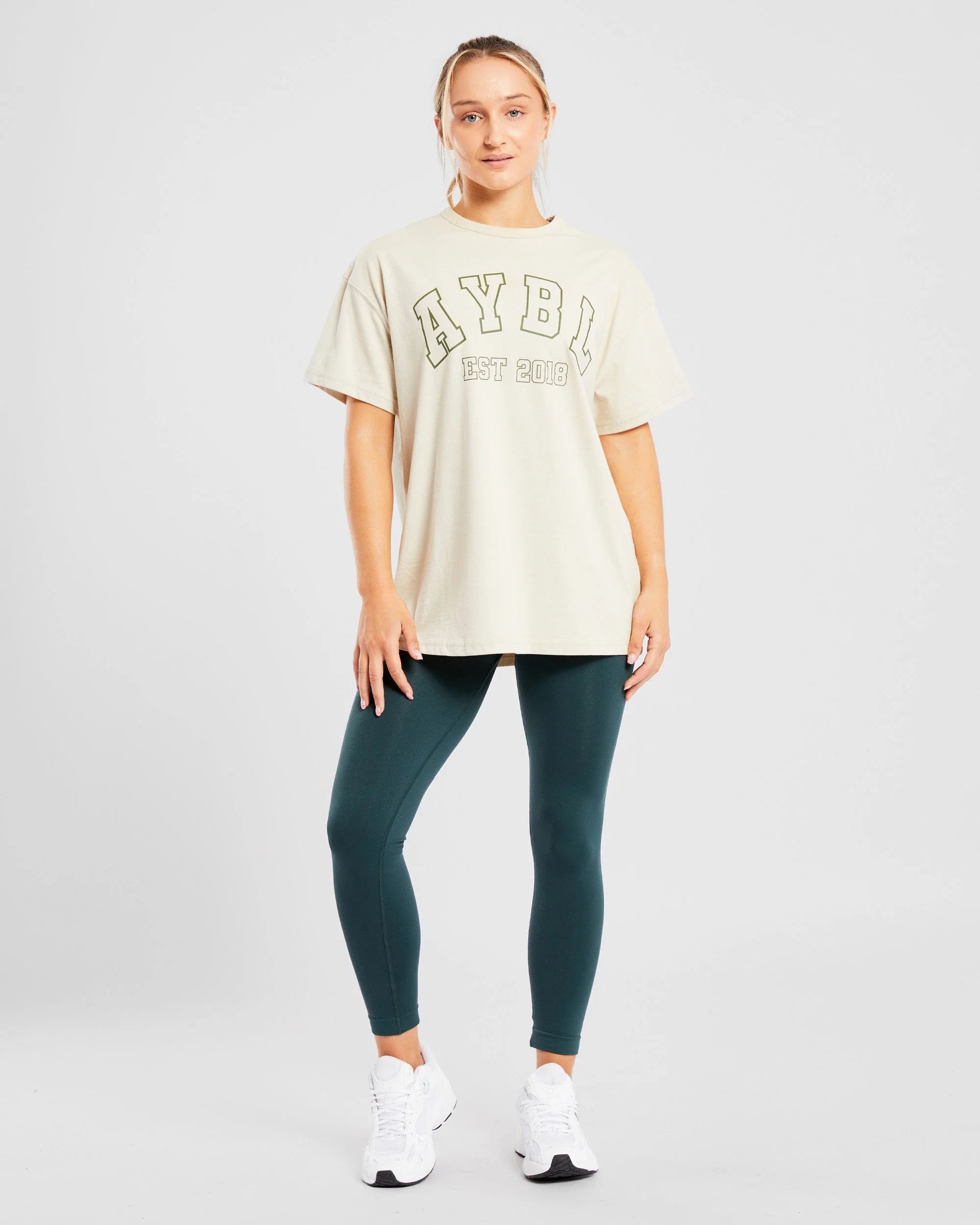Varsity Oversized T Shirt - Beige / Khaki - Image 11