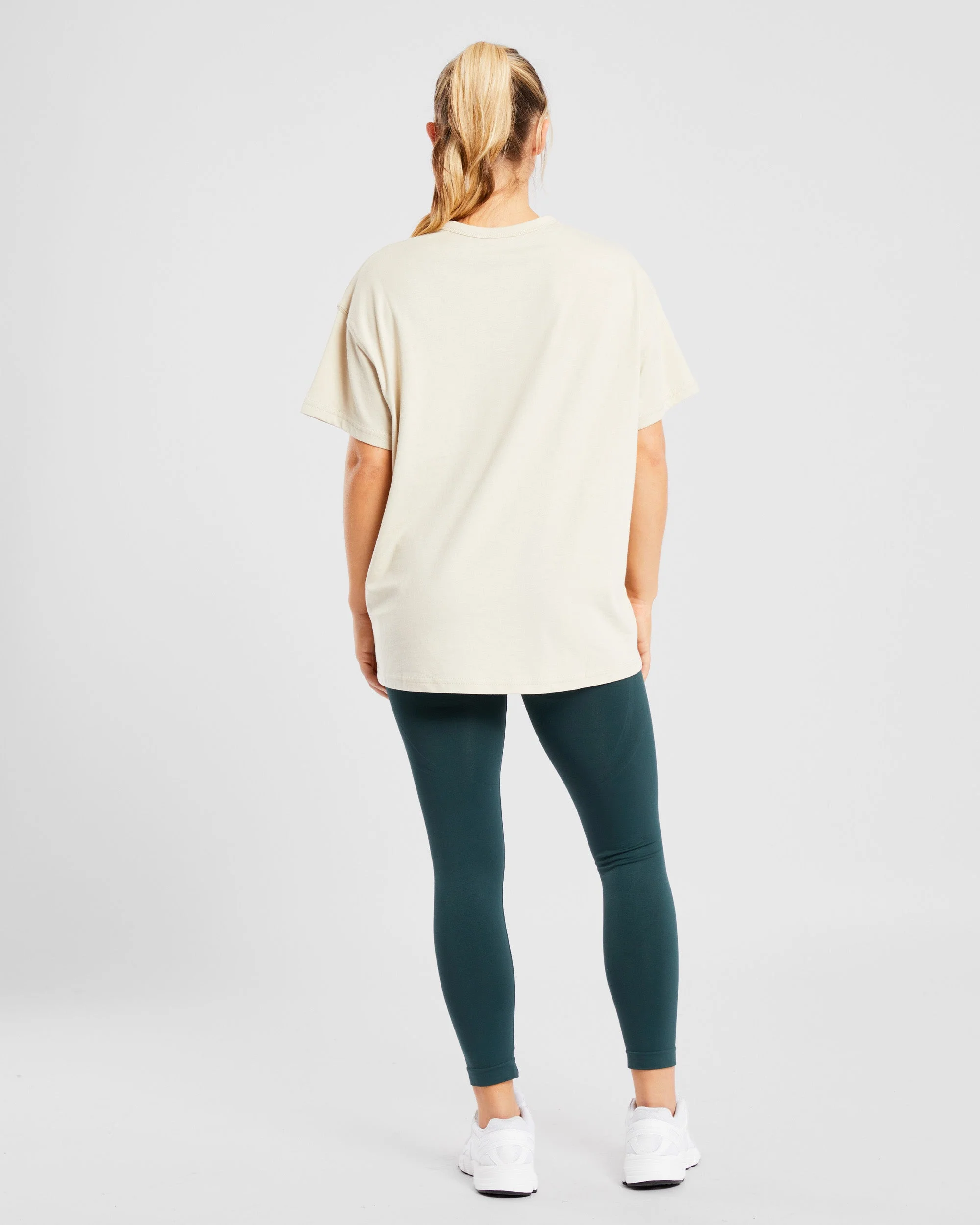 Varsity Oversized T Shirt - Beige / Khaki - Image 12