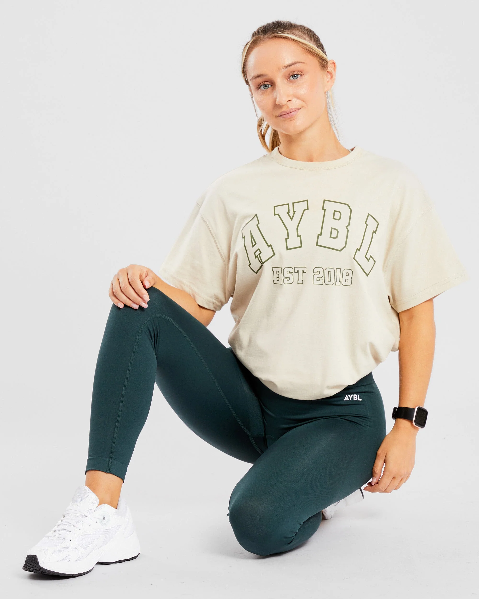 Varsity Oversized T Shirt - Beige / Khaki - Image 16