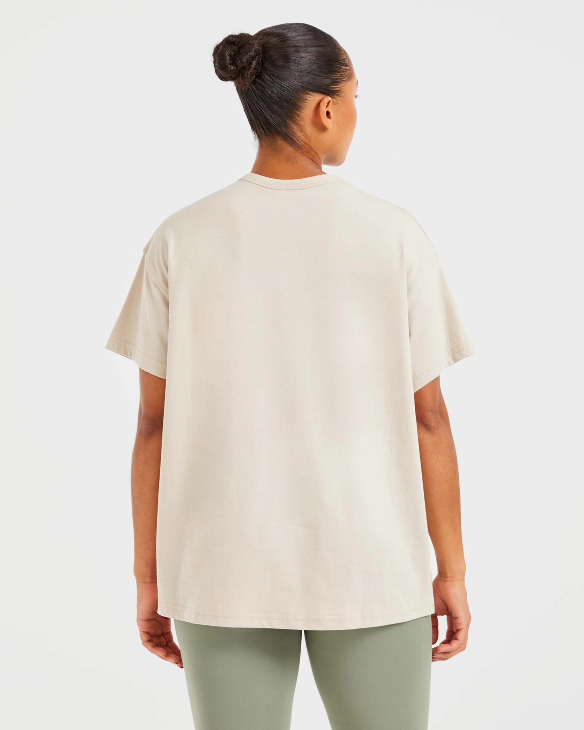 Varsity Oversized T Shirt - Beige / Khaki - Image 2