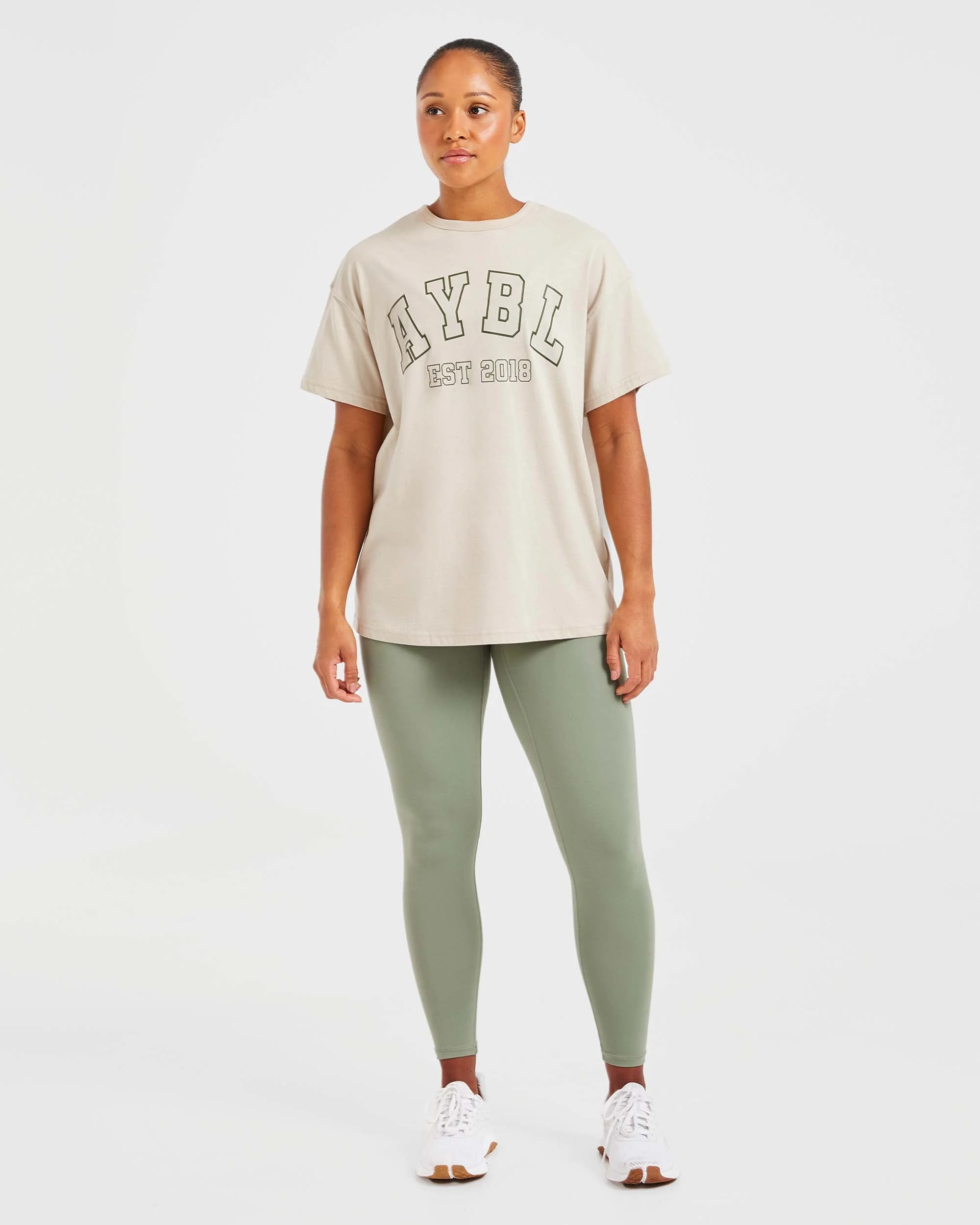 Varsity Oversized T Shirt - Beige / Khaki - Image 3