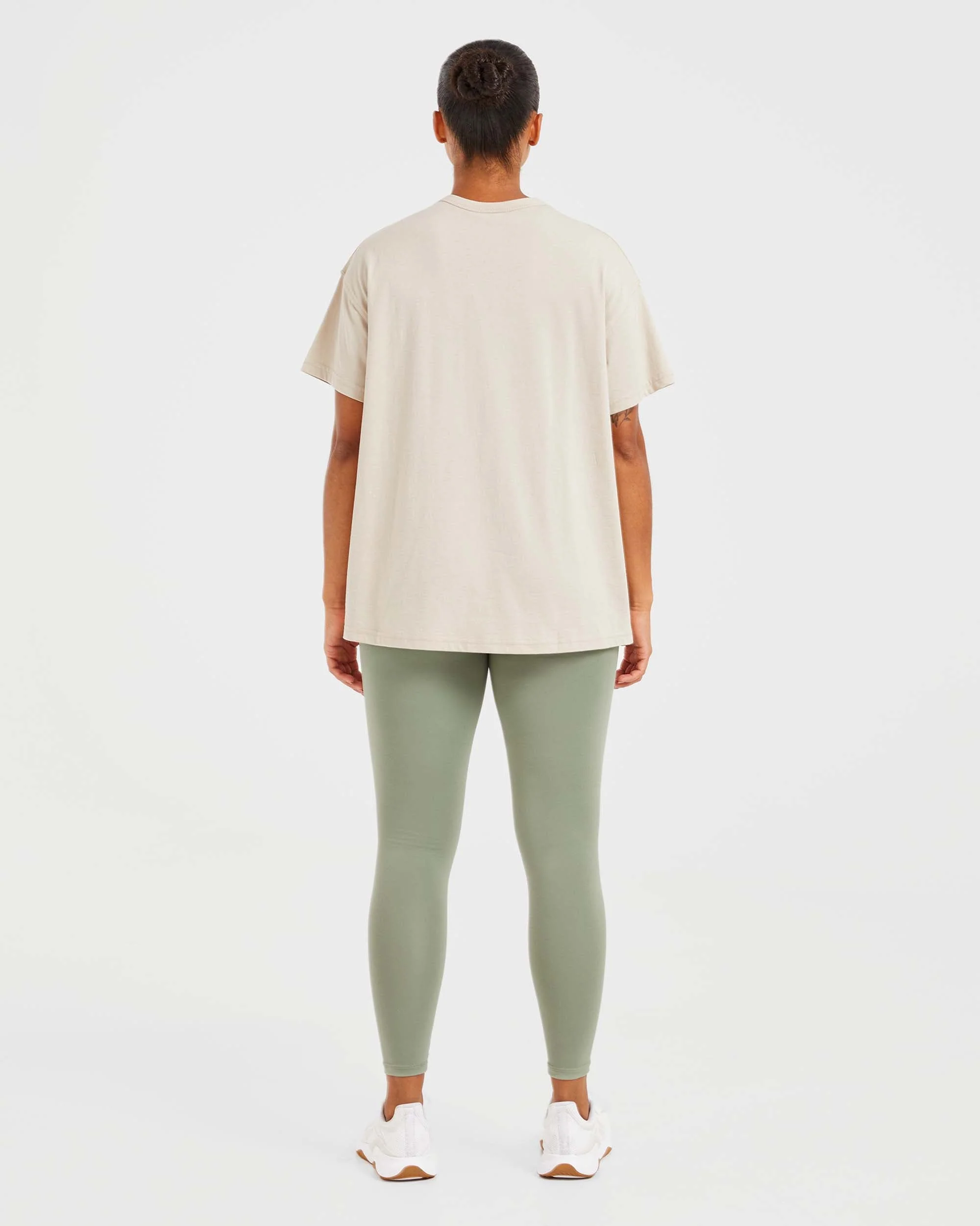 Varsity Oversized T Shirt - Beige / Khaki - Image 4