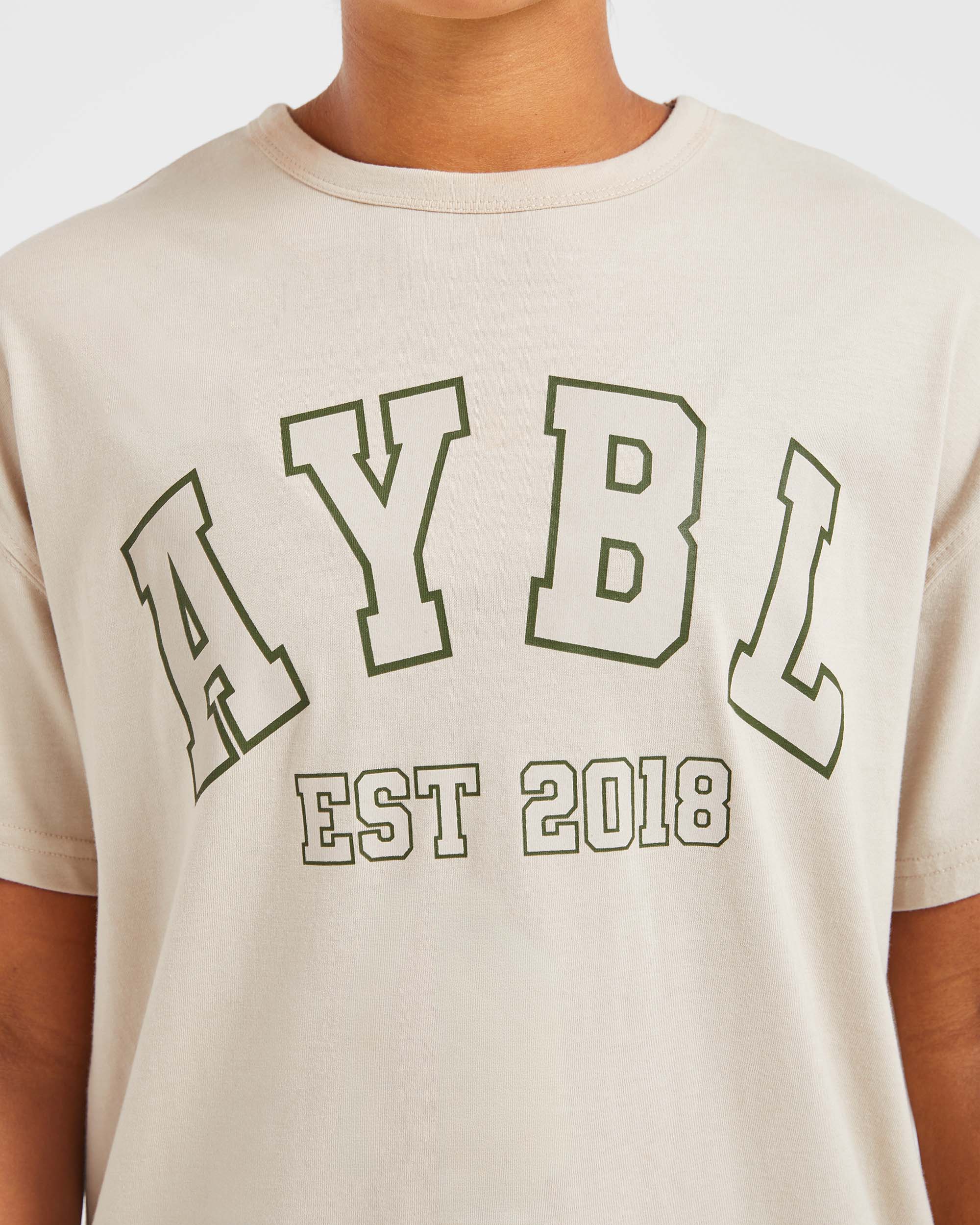 Varsity Oversized T Shirt - Beige / Khaki - Image 5