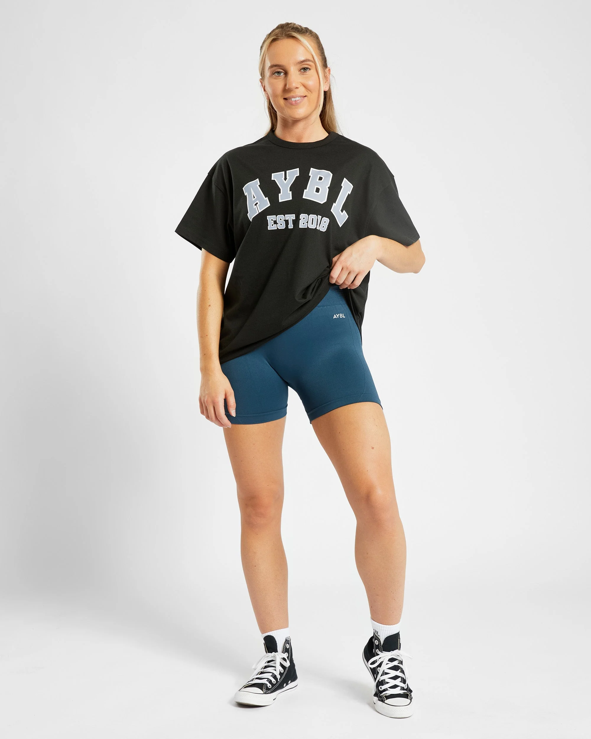 Varsity Oversized T Shirt - Noir/Bleu - Image 11