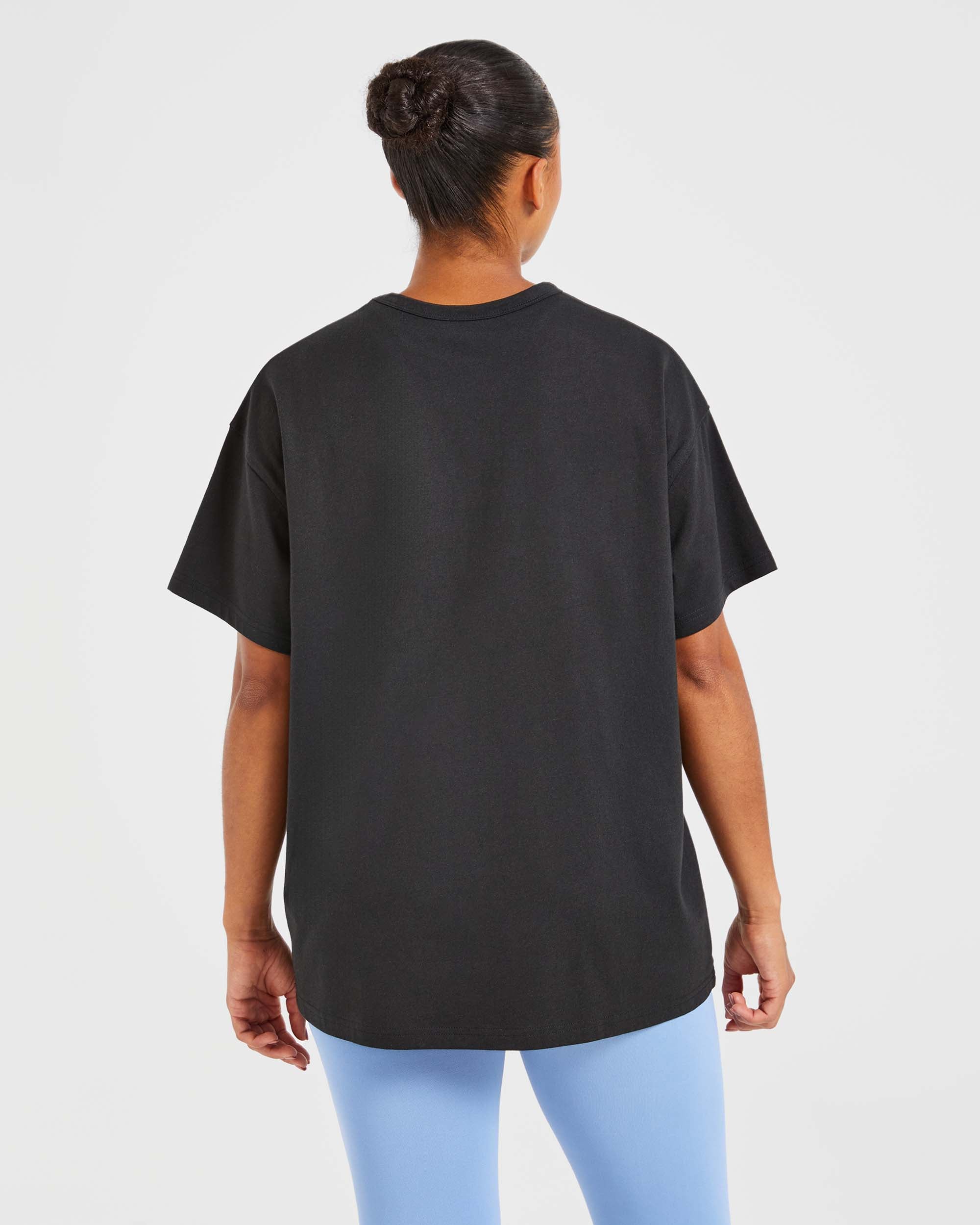 Varsity Oversized T Shirt - Noir/Bleu - Image 2