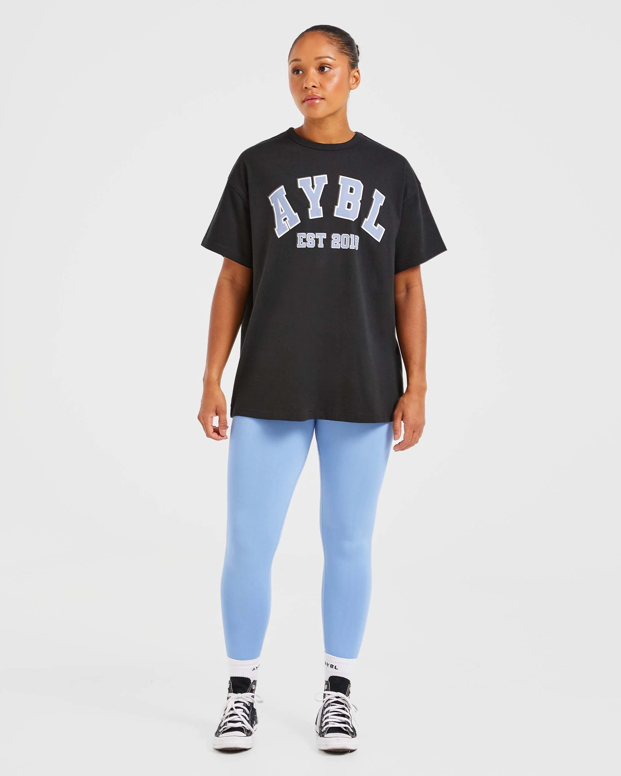 Varsity Oversized T Shirt - Noir/Bleu - Image 3