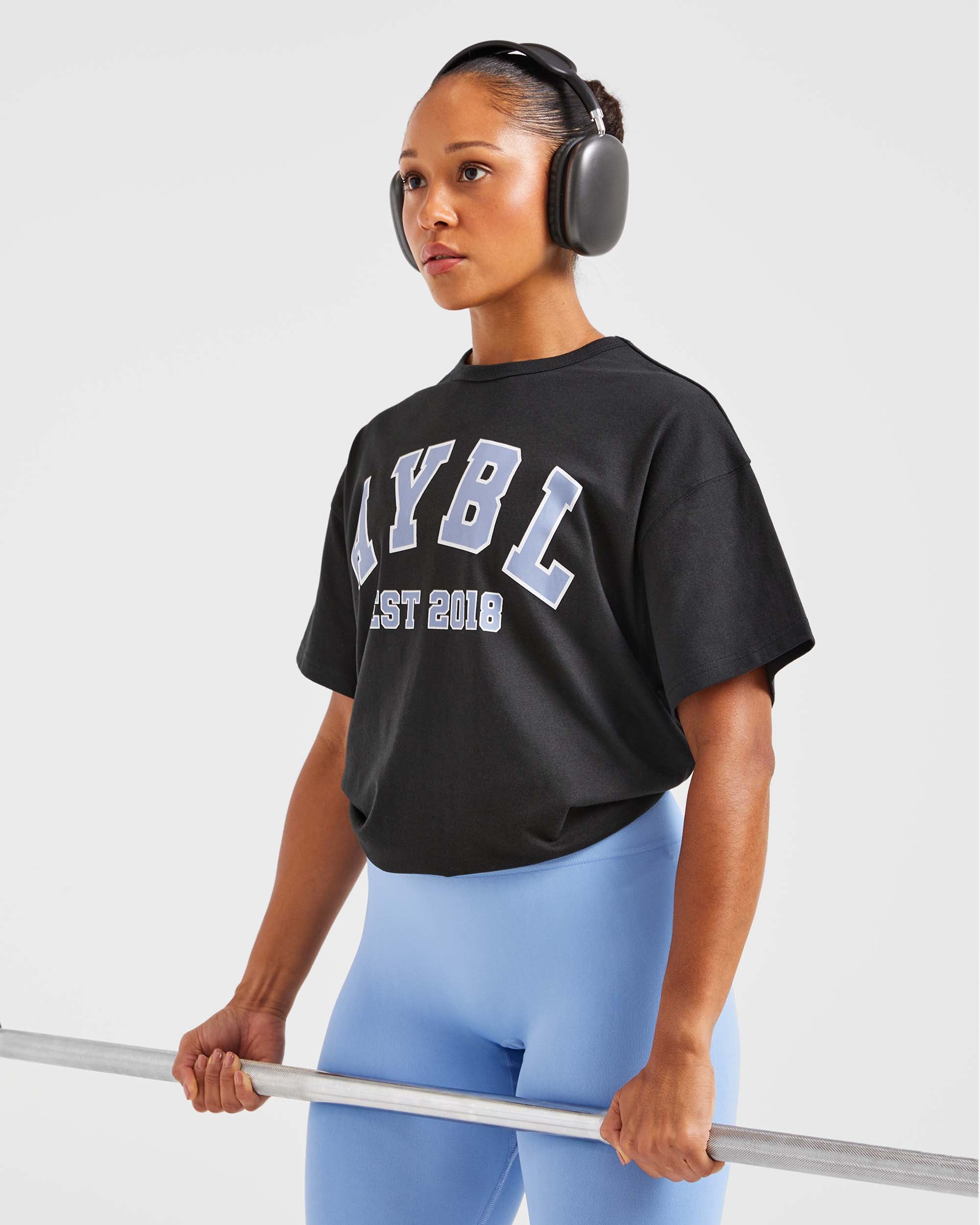 Varsity Oversized T Shirt - Noir/Bleu - Image 8