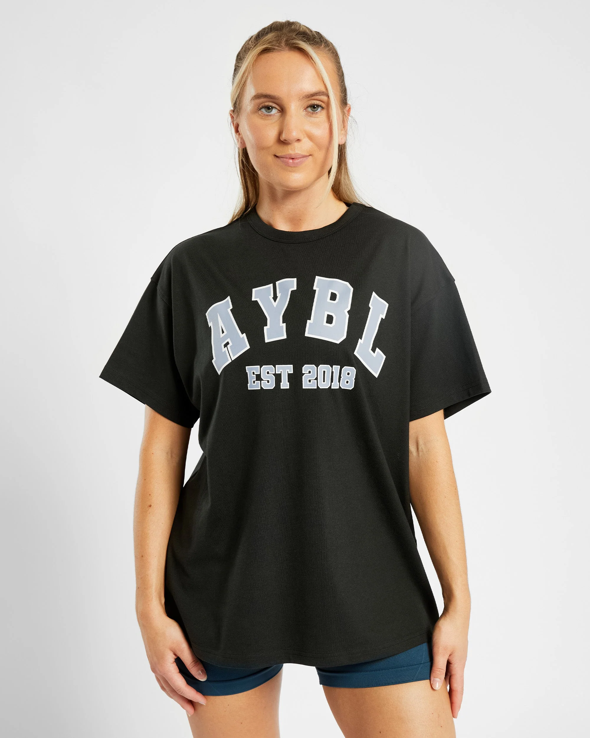 Varsity Oversized T Shirt - Noir/Bleu - Image 9