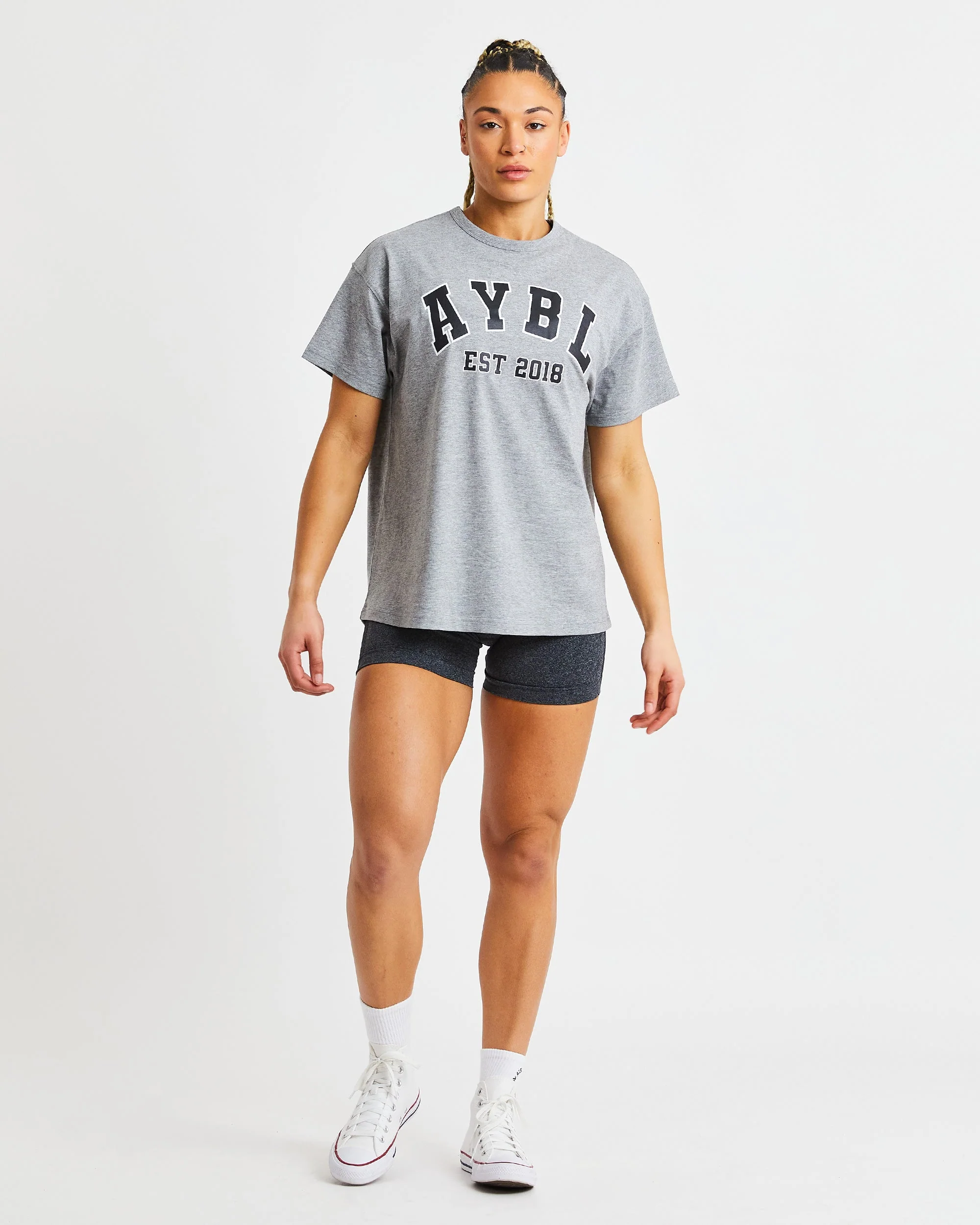 Varsity Oversized T Shirt - Heather Gris - Image 11