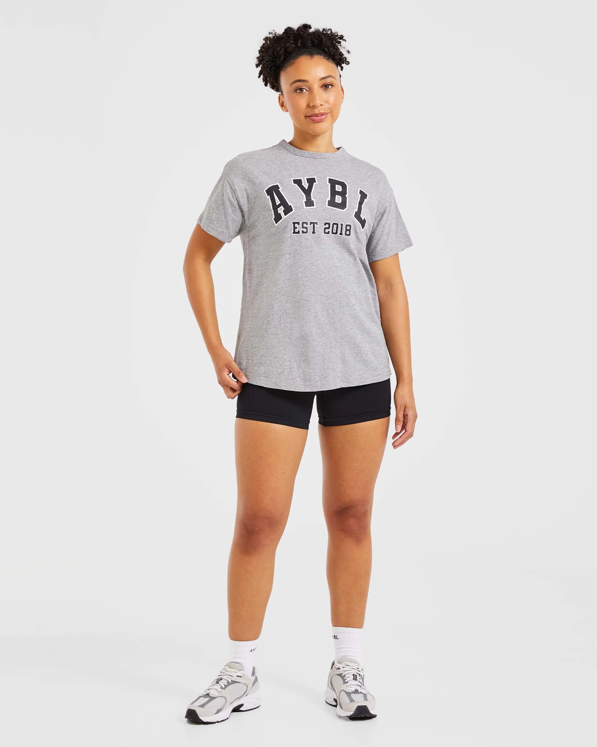 Varsity Oversized T Shirt - Heather Gris - Image 3