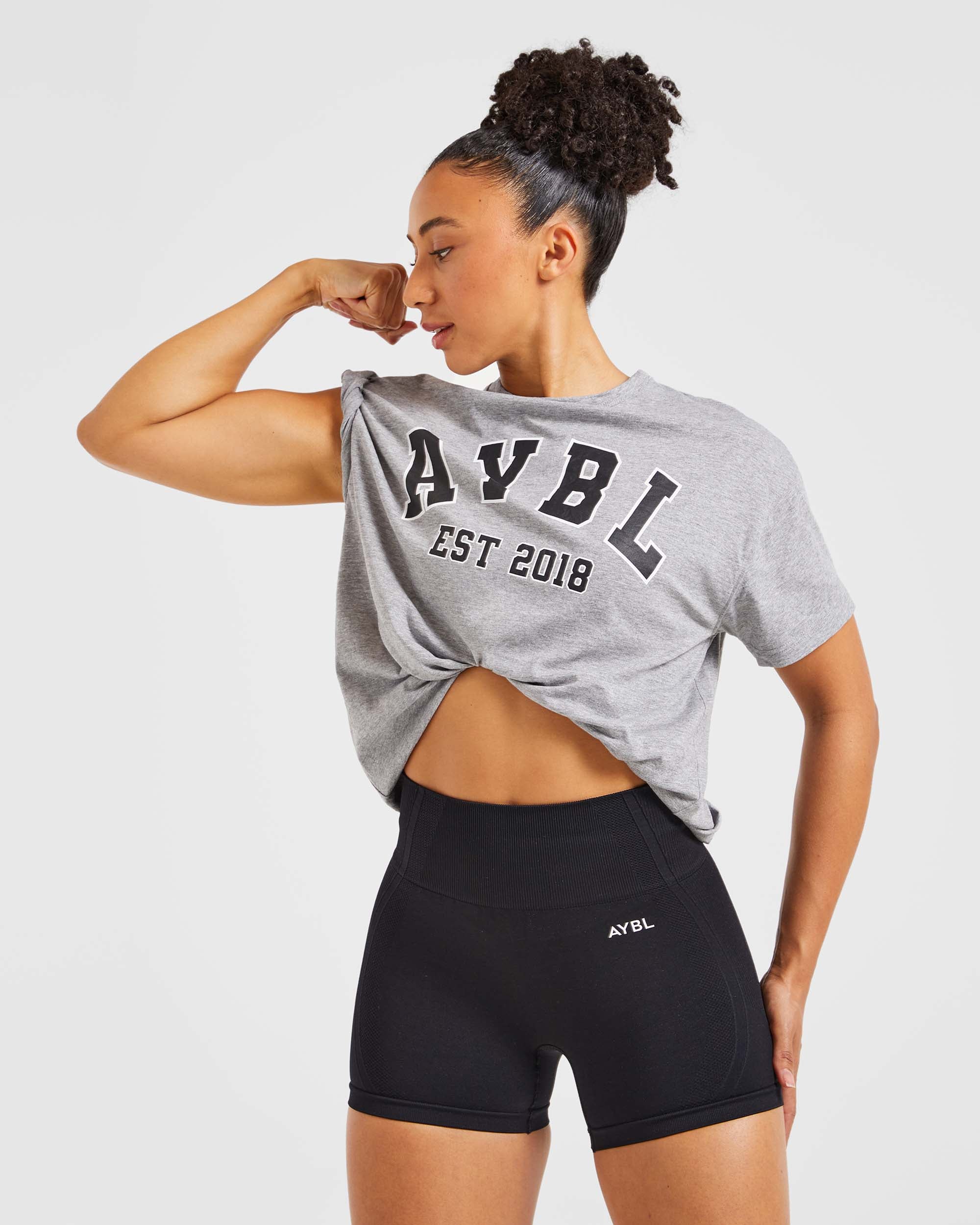 Varsity Oversized T Shirt - Heather Gris - Image 7