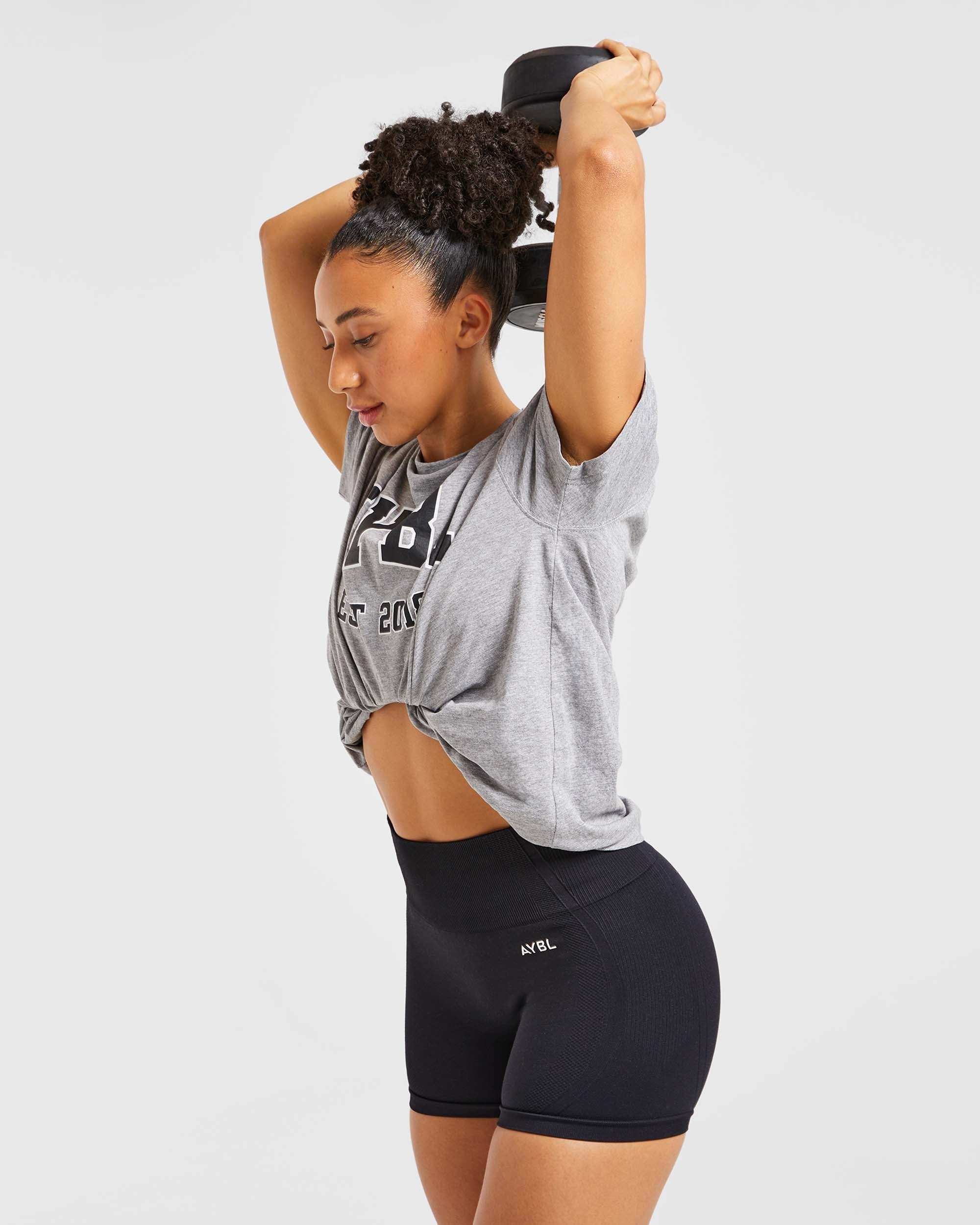 Varsity Oversized T Shirt - Heather Gris - Image 8