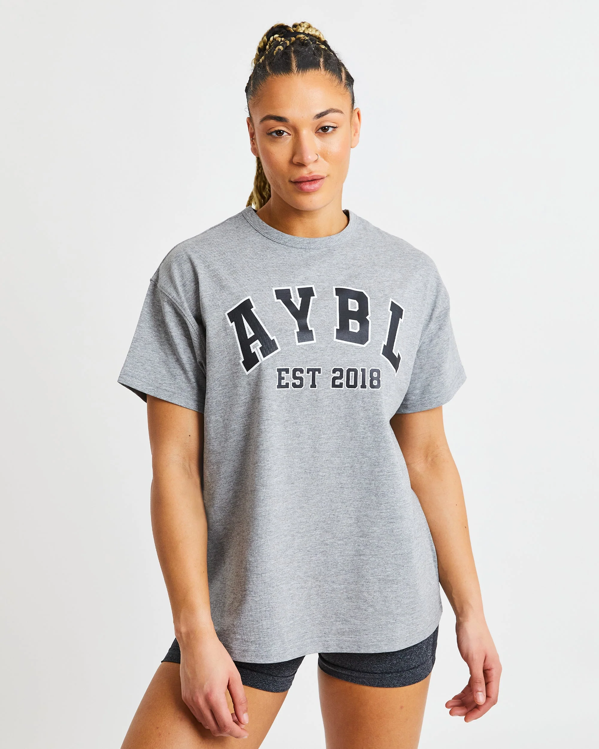 Varsity Oversized T Shirt - Heather Gris - Image 9