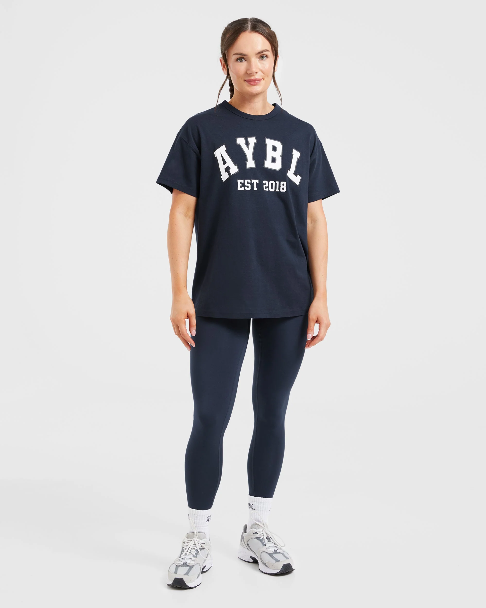 Varsity Oversized T Shirt - Navy - Image 3