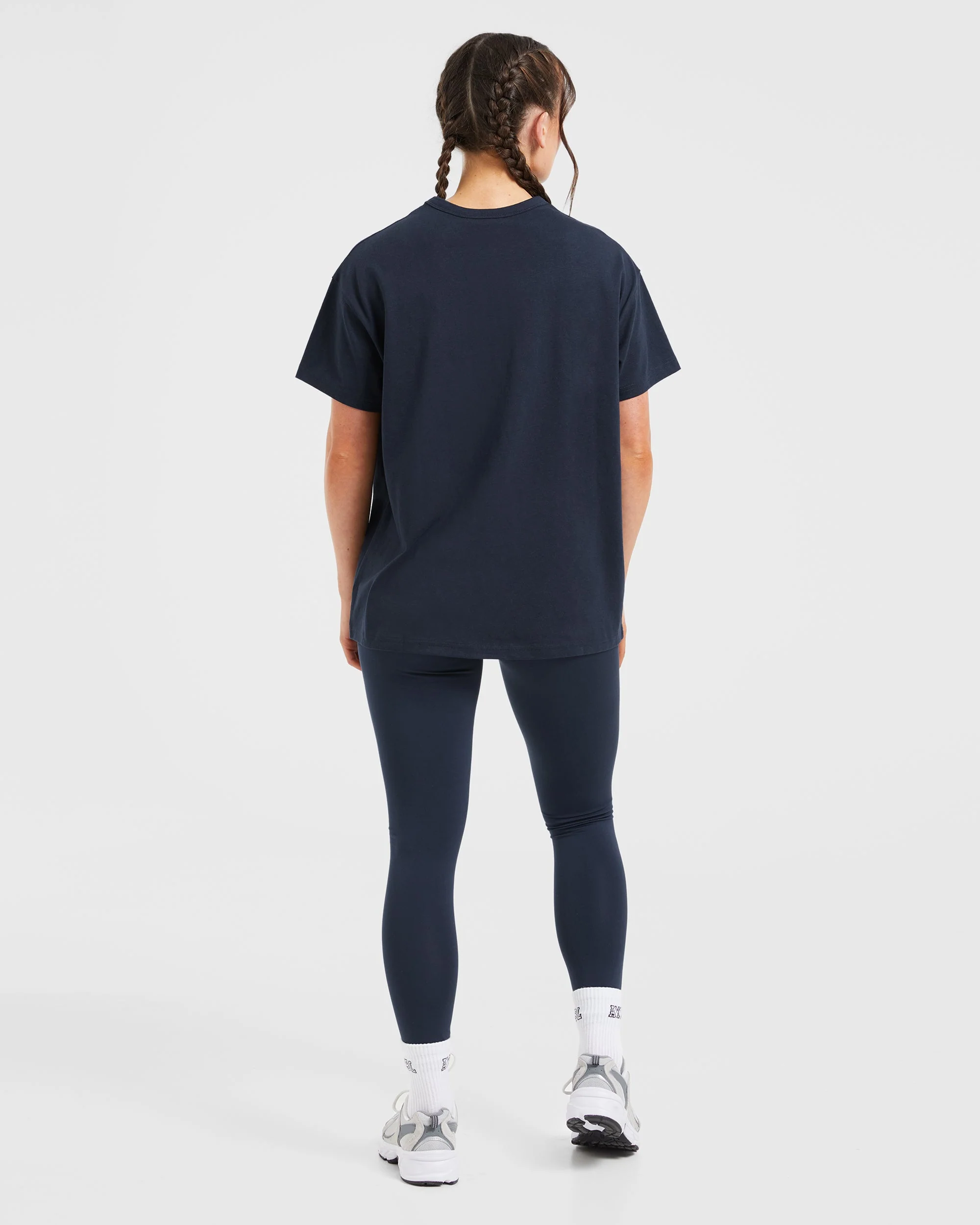 Varsity Oversized T Shirt - Navy - Image 4