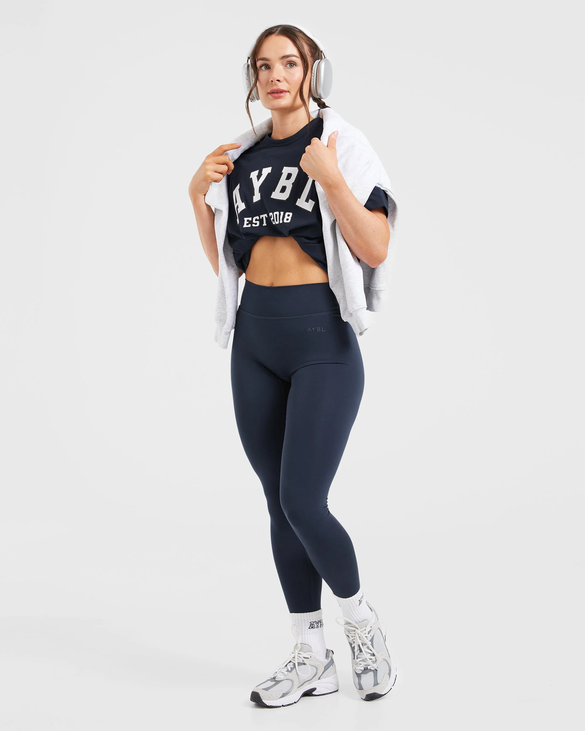 Varsity Oversized T Shirt - Navy - Image 7