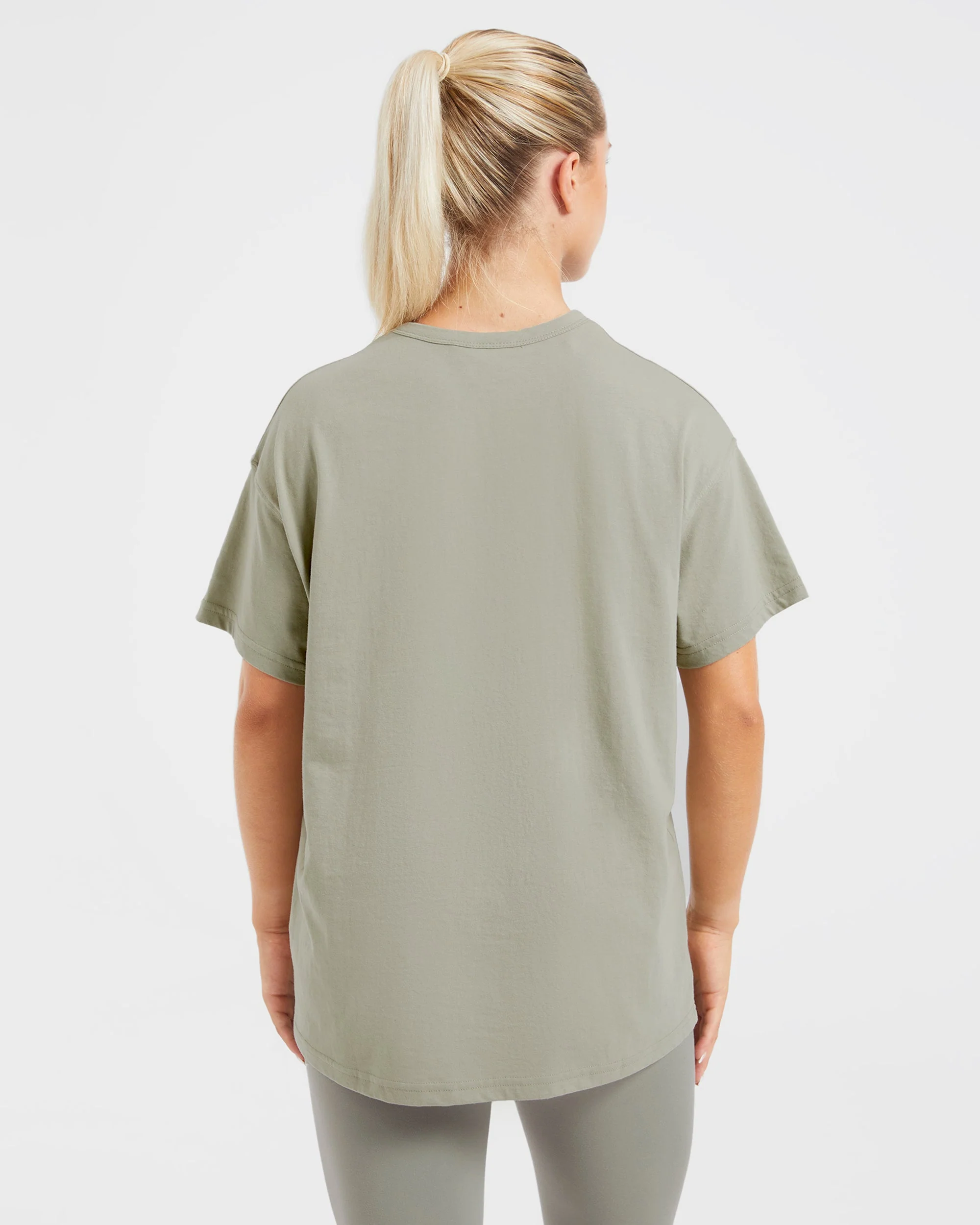 Varsity Oversized T Shirt - Olive Vert - Image 2