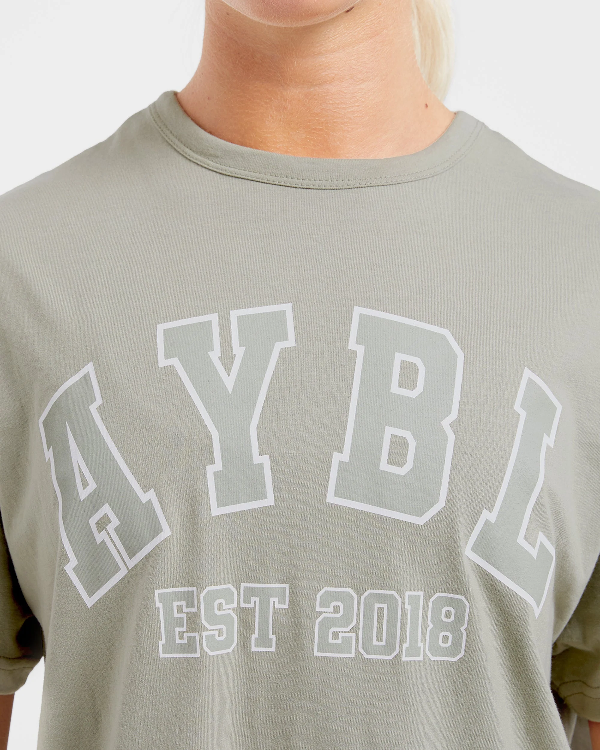 Varsity Oversized T Shirt - Olive Vert - Image 5