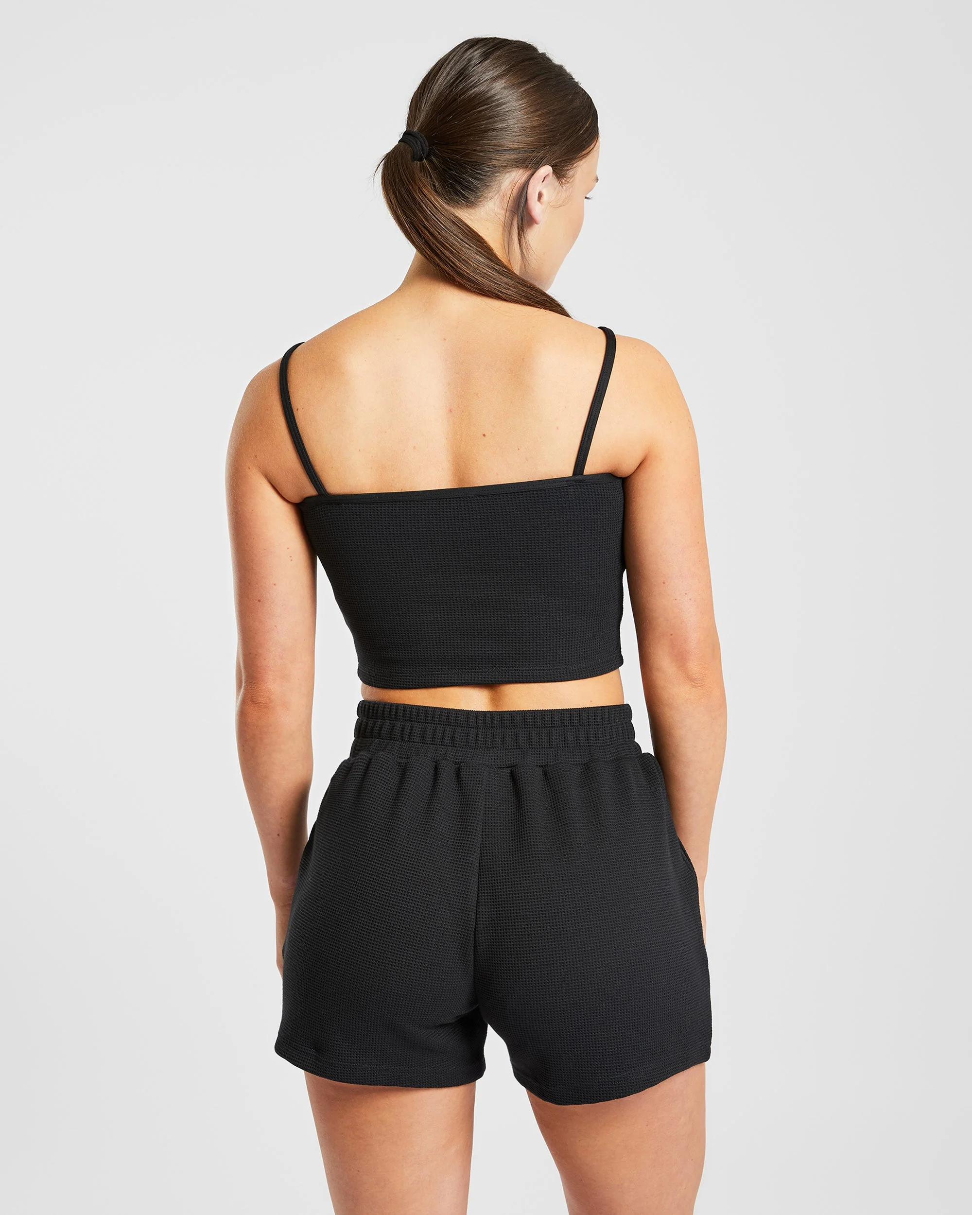 Waffle Crop Vest - Noir - Image 2