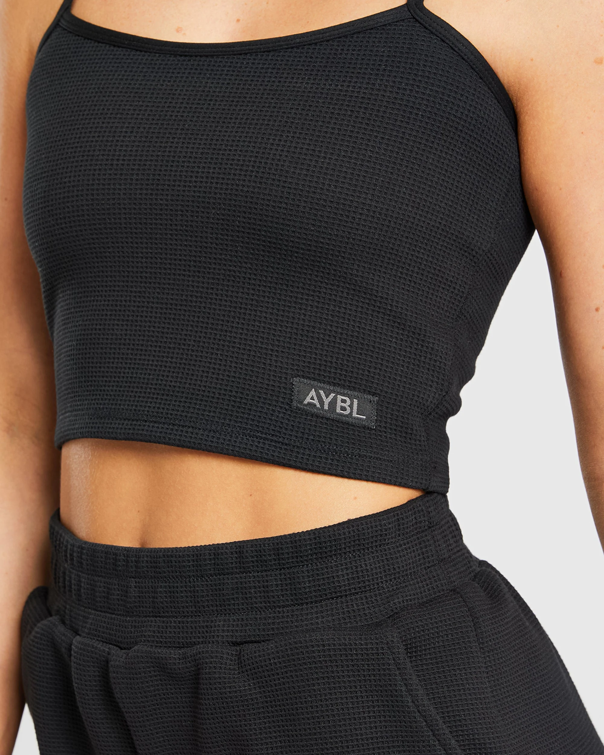 Waffle Crop Vest - Noir - Image 5
