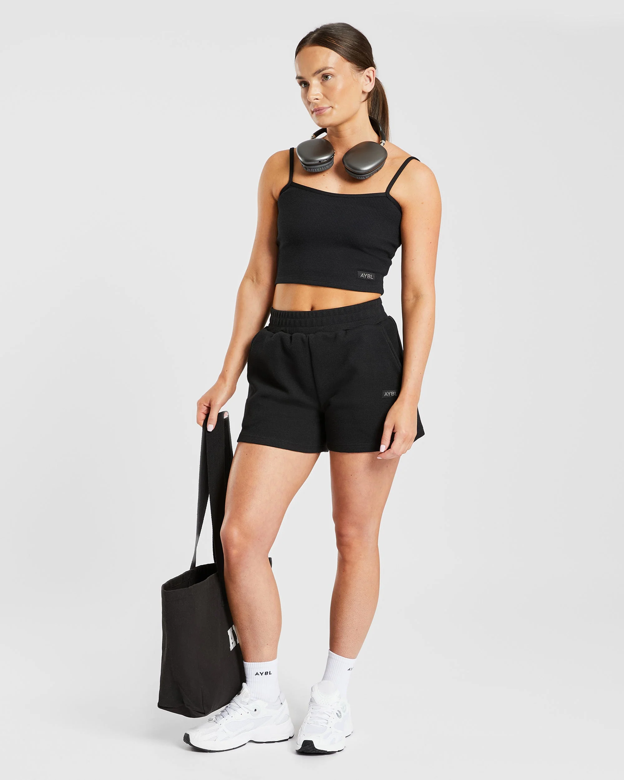 Waffle Crop Vest - Noir - Image 6