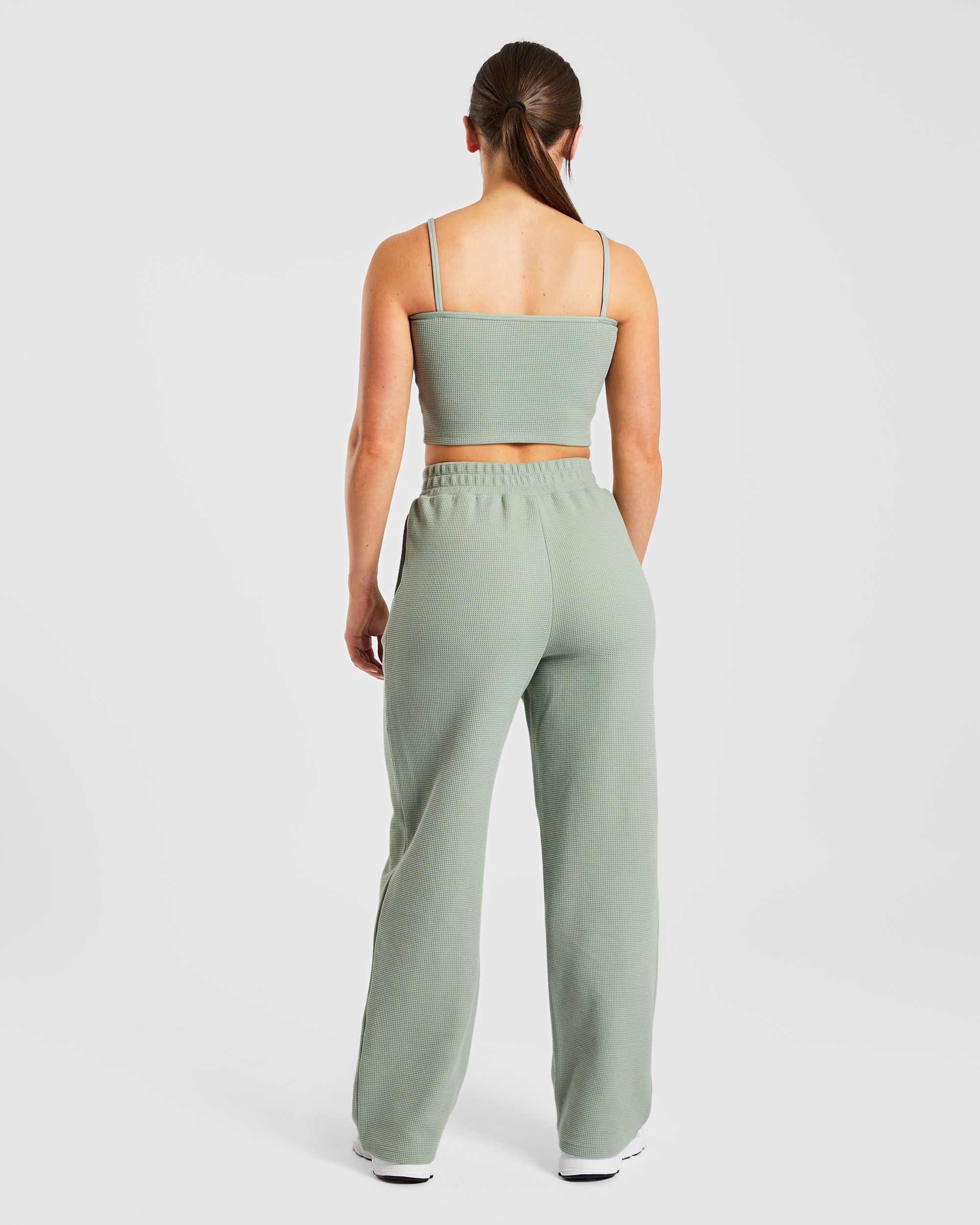 Waffle Crop Vest - Sage Vert - Image 4