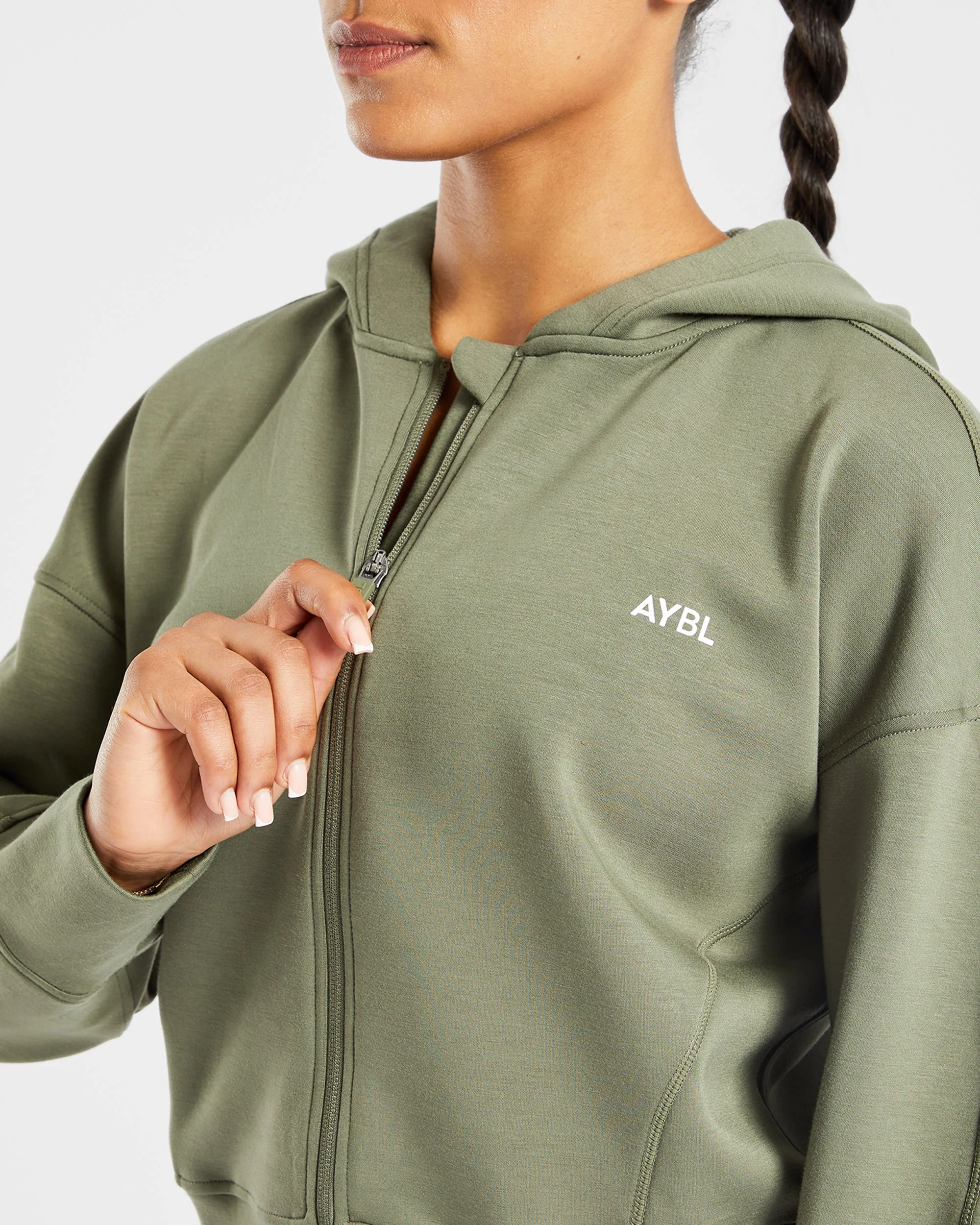 Zip Up Jacket - Khaki - Image 5