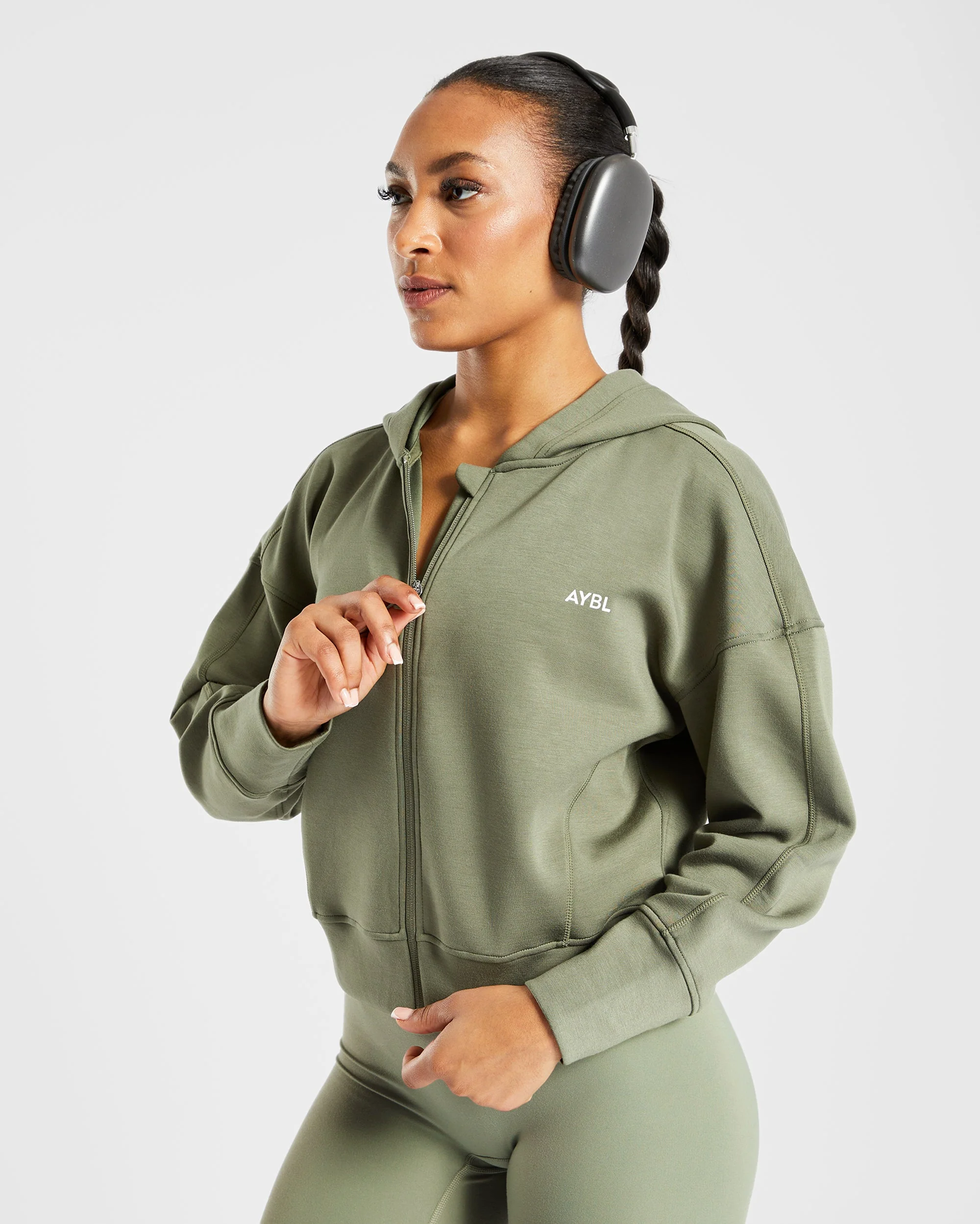Zip Up Jacket - Khaki - Image 8